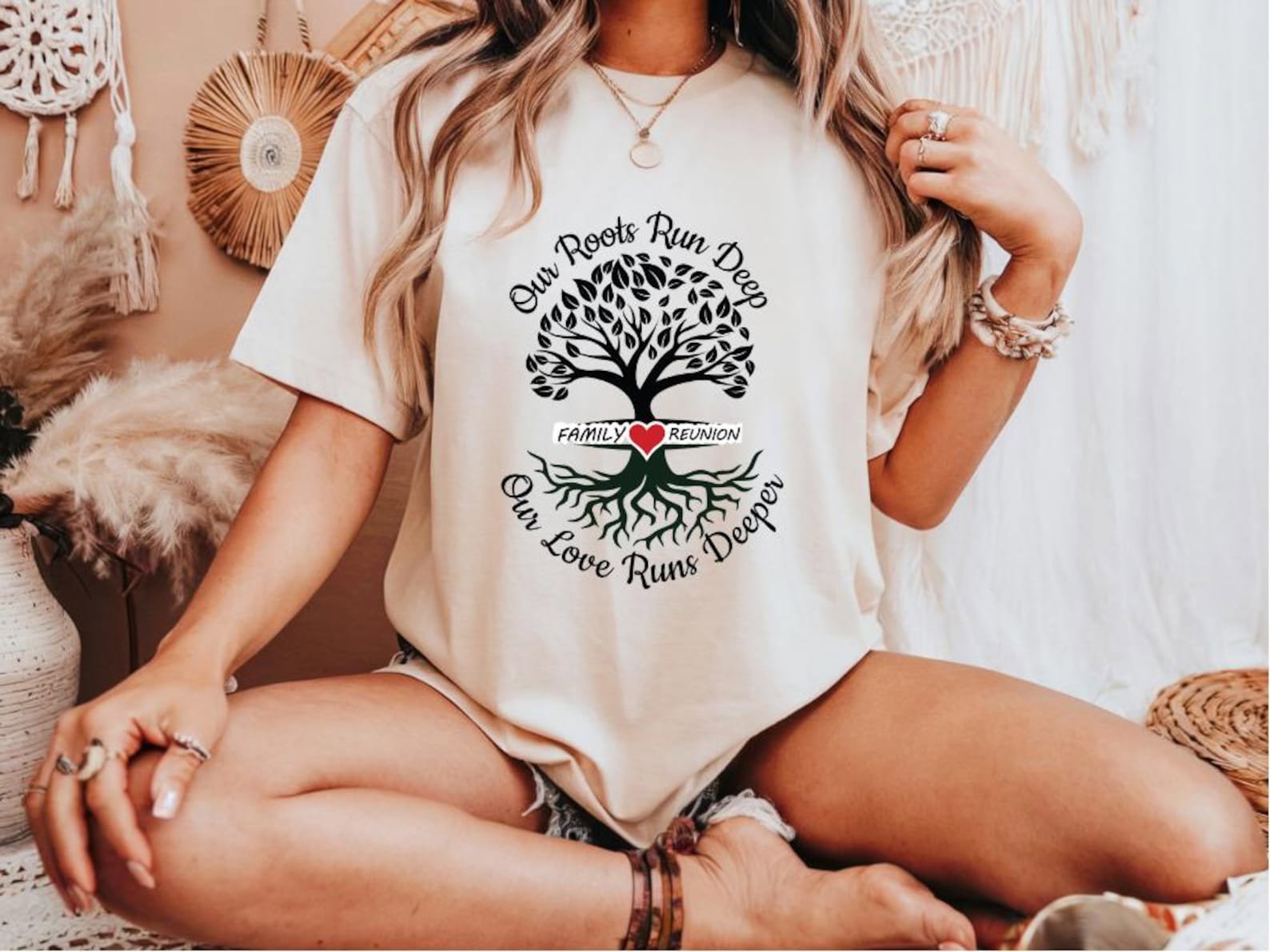 Family Reunion T-Shirt: Our Roots Run Deep Tree Design, Custom Heritage Tee 5