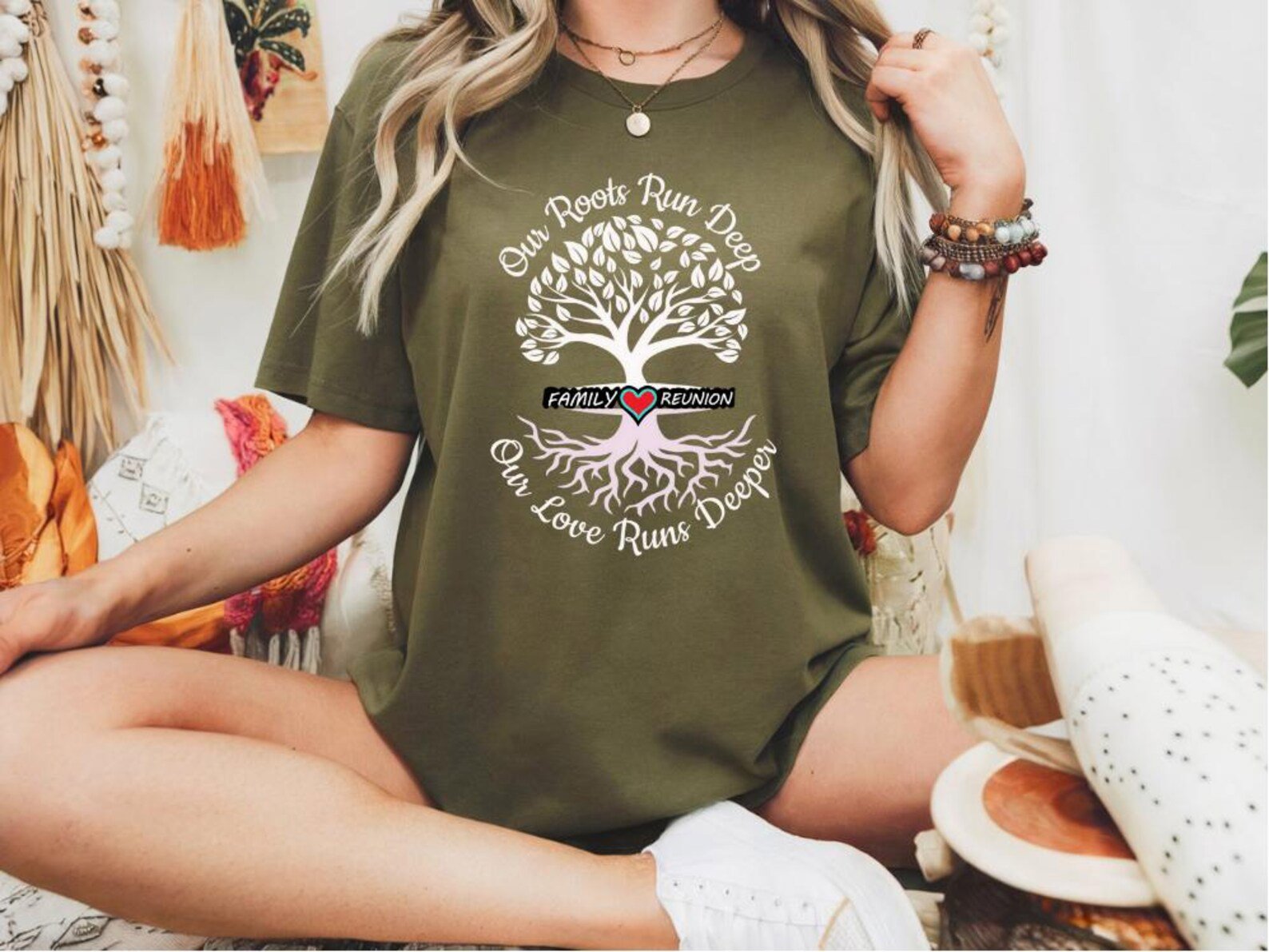 Family Reunion T-Shirt: Our Roots Run Deep Tree Design, Custom Heritage Tee 4