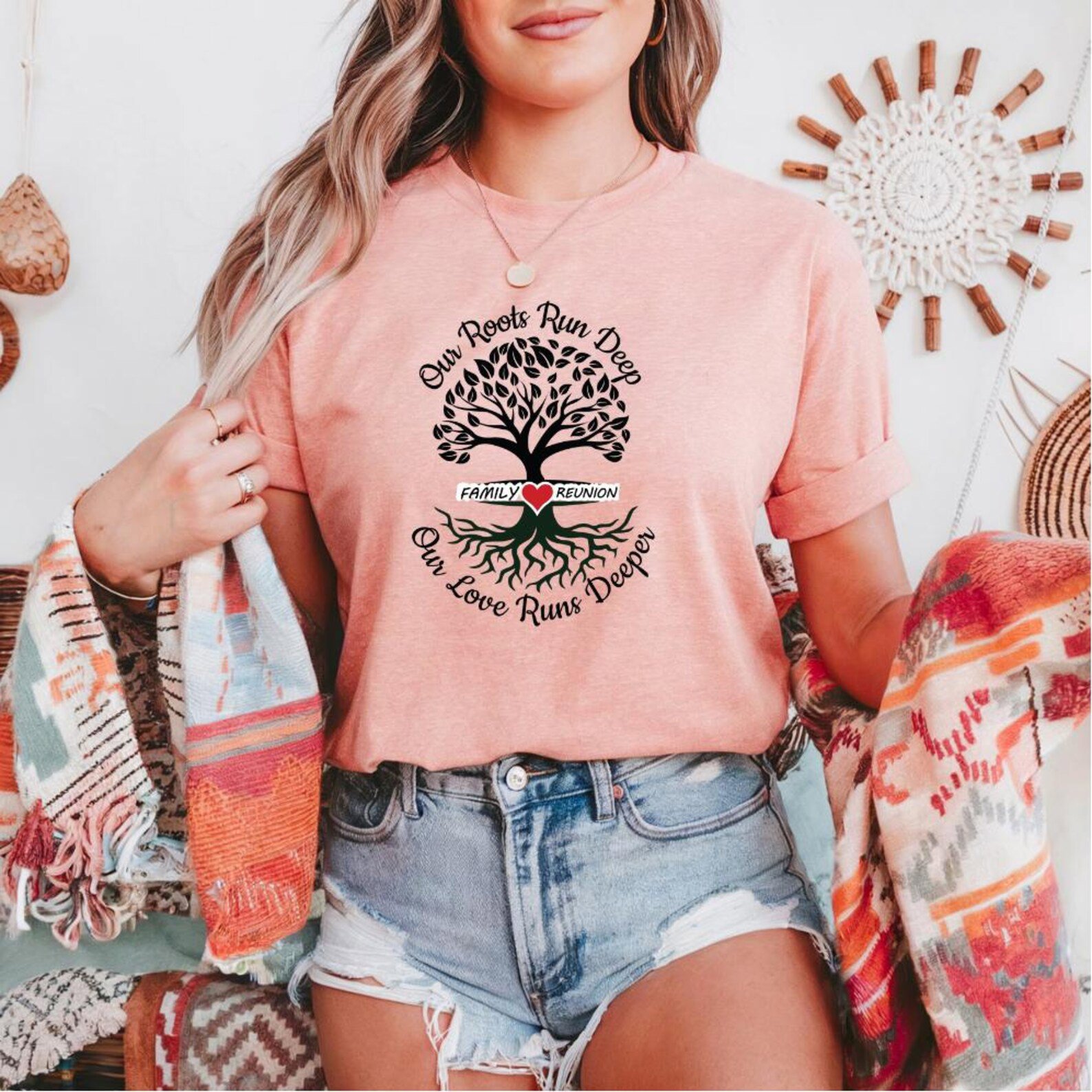 Family Reunion T-Shirt: Our Roots Run Deep Tree Design, Custom Heritage Tee 6
