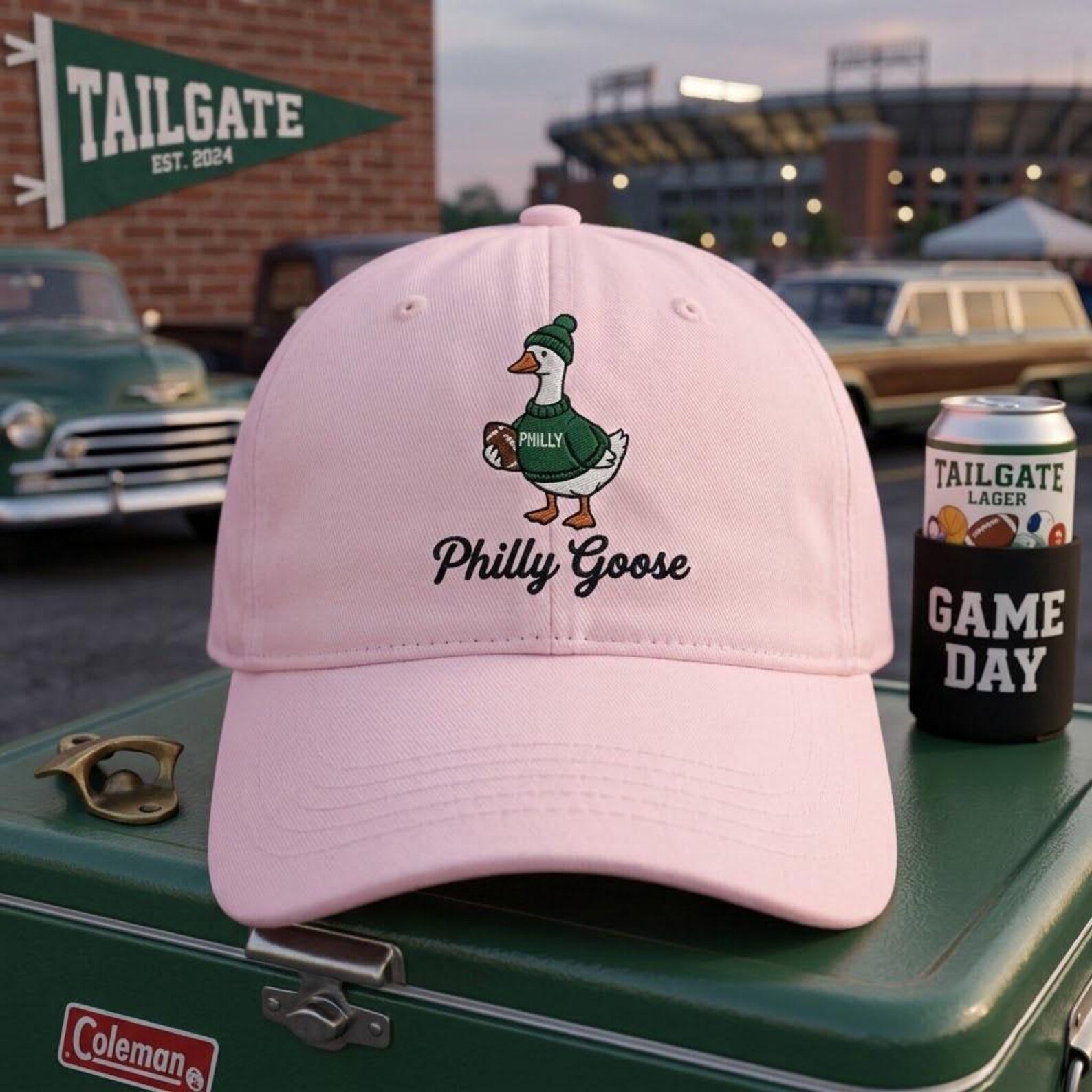 Funny Philly Goose Embroidered Washed Hat, Football Game Day Dad Cap, Sports Fan Goose Hat, Philadelphia Football Gift 4