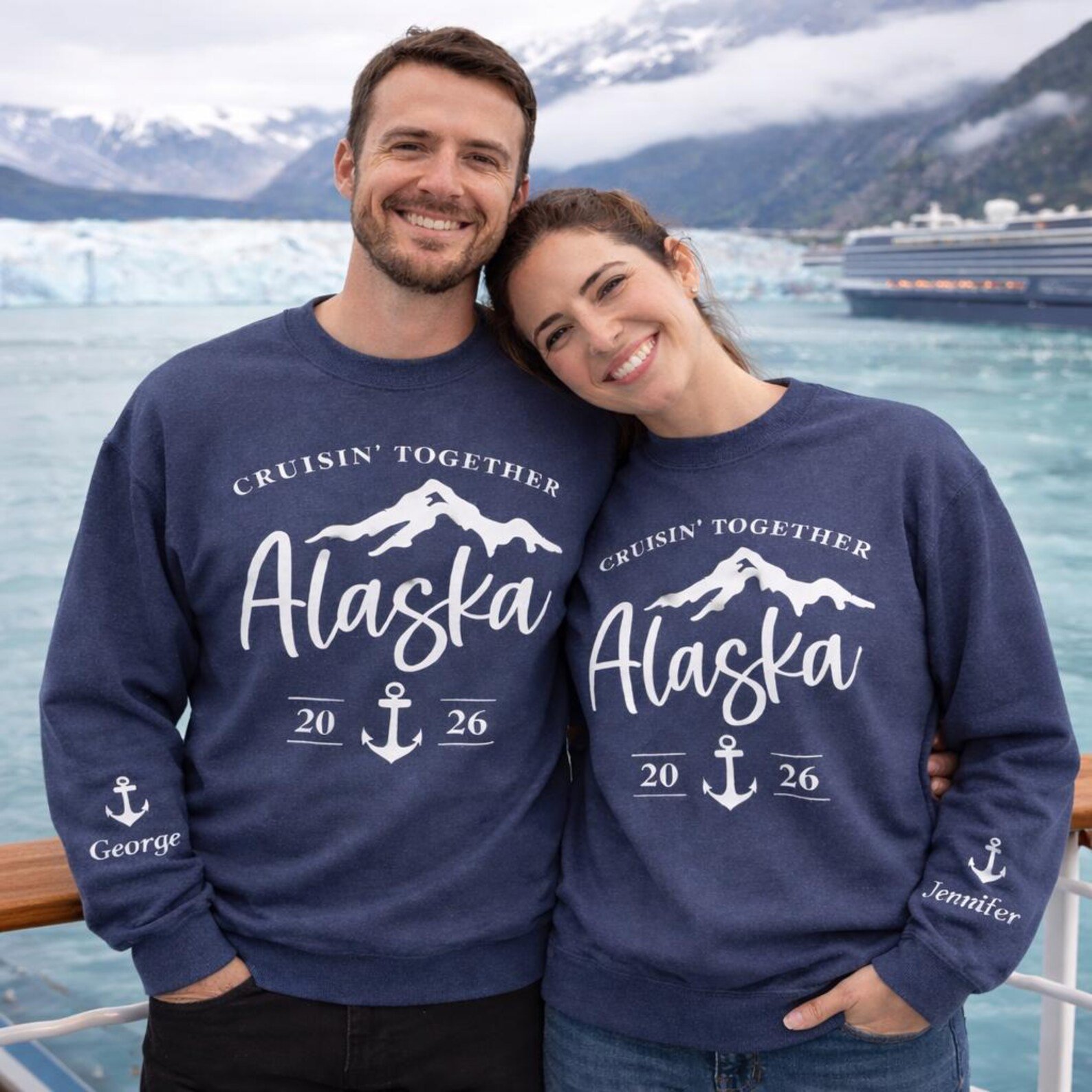 Alaska Cruise Family Sweatshirt, Custom Name Sleeve Crewneck, Matching Family Cruise Outfit, Alaska Trip 2026, Personalized Gift 2
