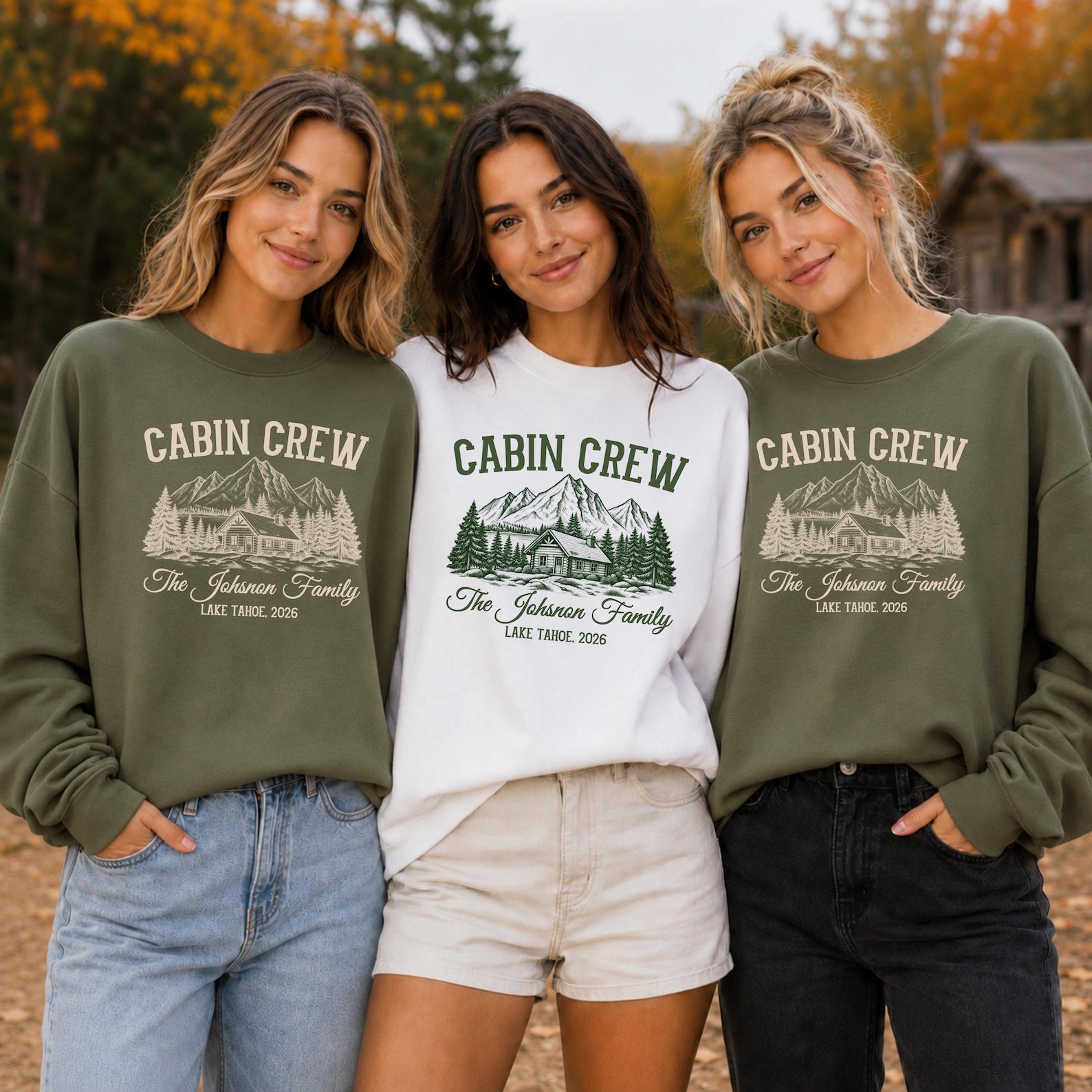 Cabin Crew Sweatshirt, Custom Family Vacation Destination Shirt, Mountain Girls Trip Tee 2