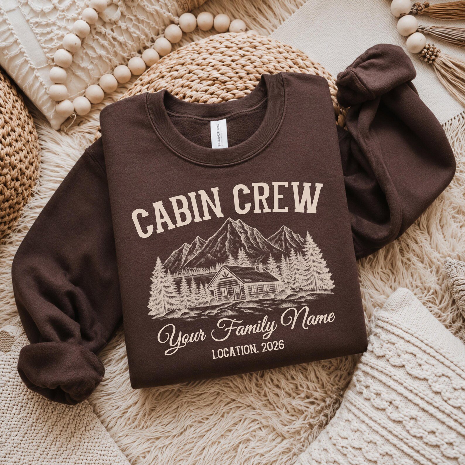 Cabin Crew Sweatshirt, Custom Family Vacation Destination Shirt, Mountain Girls Trip Tee 1
