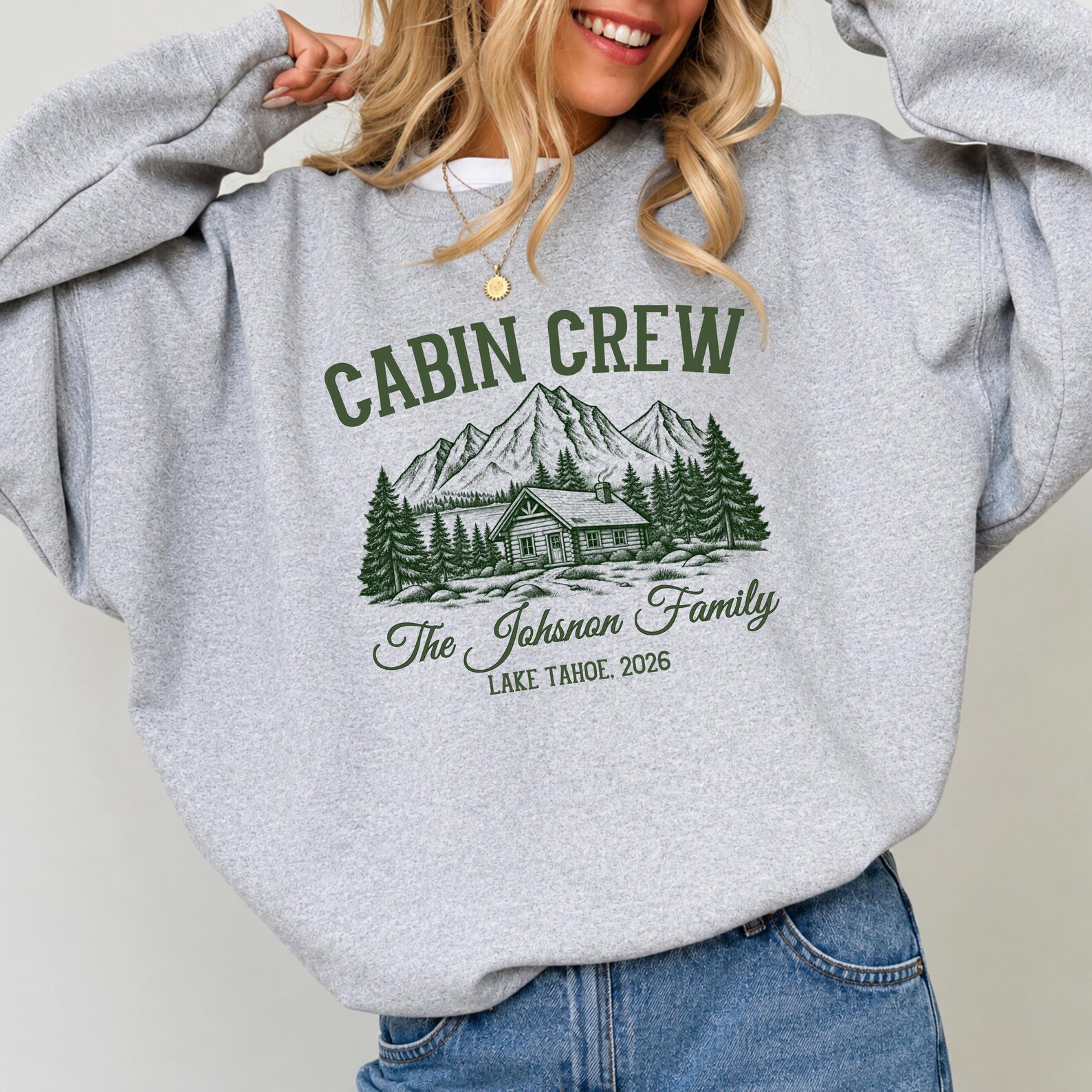 Cabin Crew Sweatshirt, Custom Family Vacation Destination Shirt, Mountain Girls Trip Tee 7