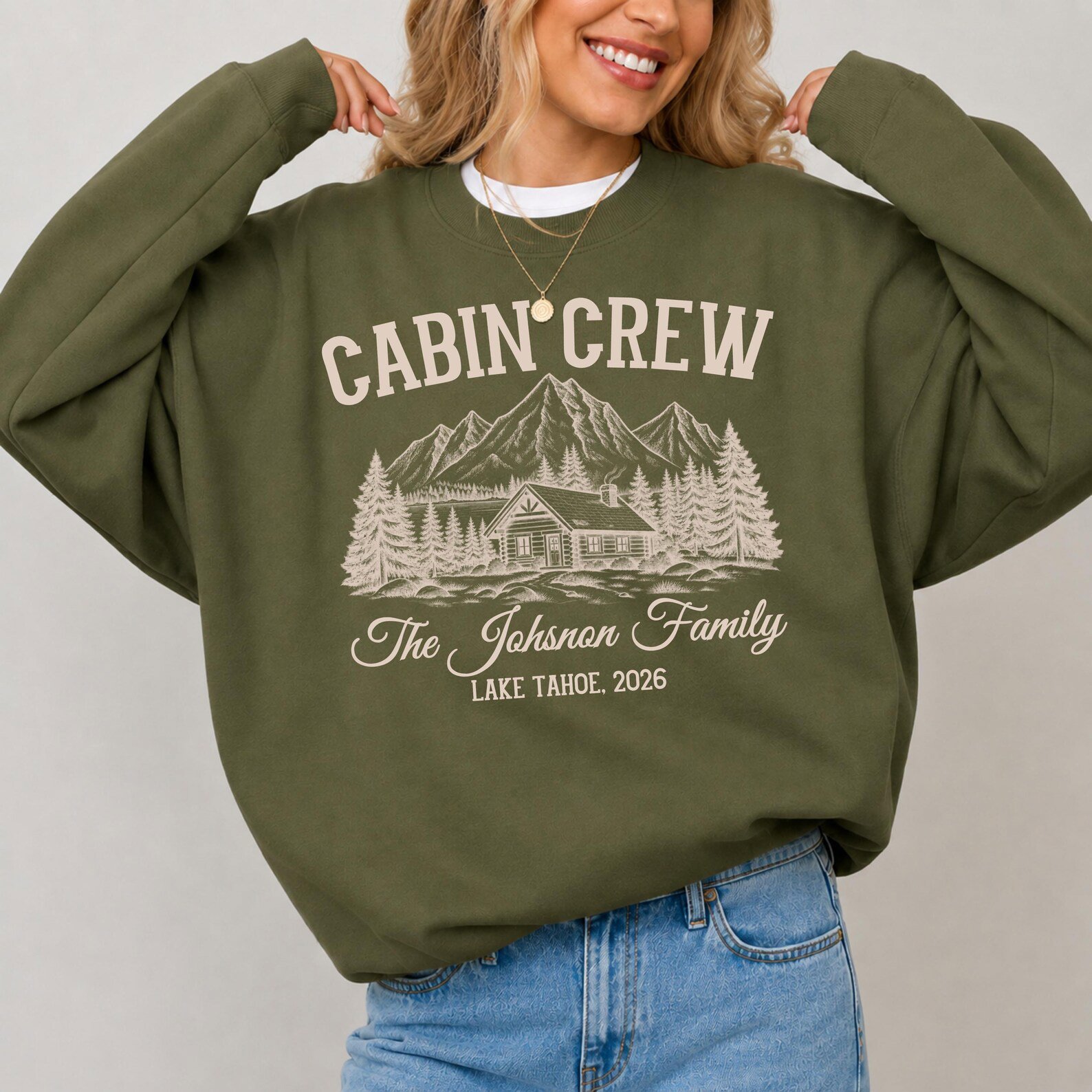 Cabin Crew Sweatshirt, Custom Family Vacation Destination Shirt, Mountain Girls Trip Tee 8