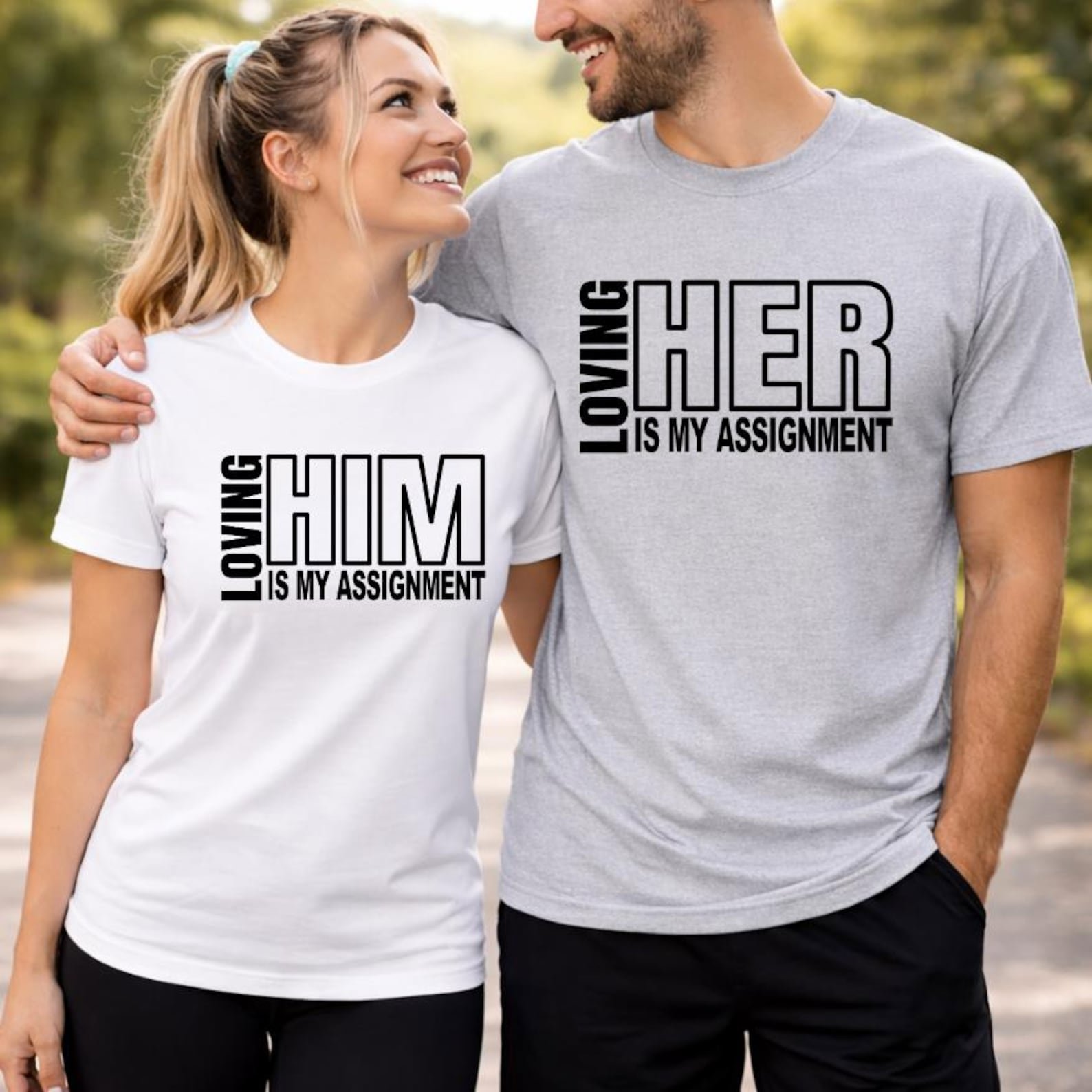 Loving Her Is My Assignment Shirt, Loving Him Is My Assignment Shirt, Matching Couple Shirts, Valentine Couple Gift, His and Hers Tee 3