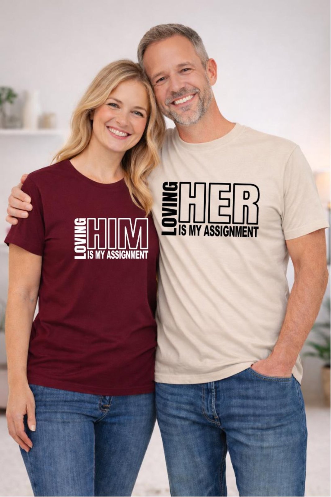 Loving Her Is My Assignment Shirt, Loving Him Is My Assignment Shirt, Matching Couple Shirts, Valentine Couple Gift, His and Hers Tee 4
