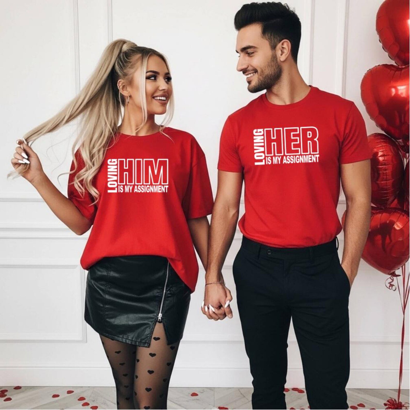 Loving Her Is My Assignment Shirt, Loving Him Is My Assignment Shirt, Matching Couple Shirts, Valentine Couple Gift, His and Hers Tee 6