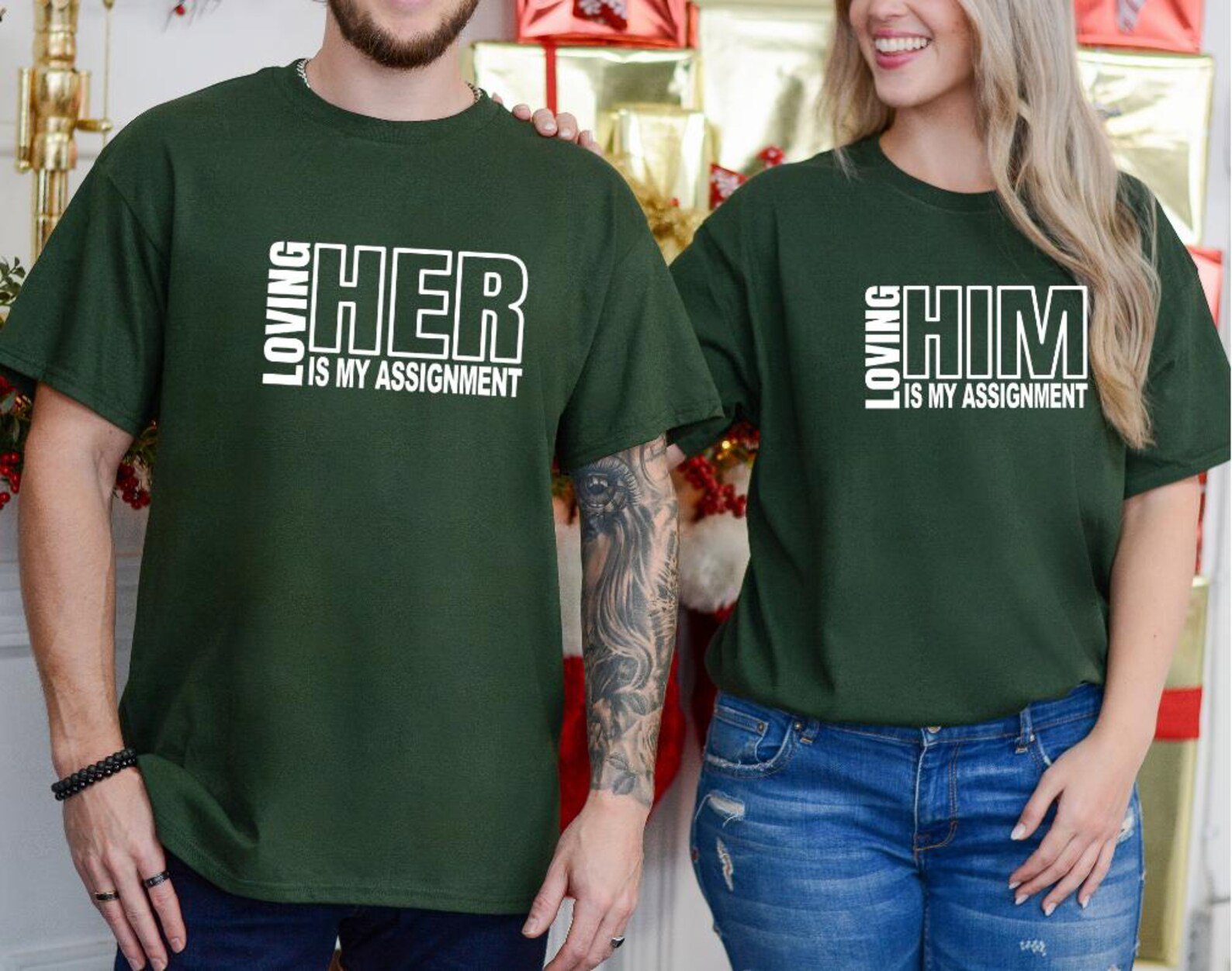 Loving Her Is My Assignment Shirt, Loving Him Is My Assignment Shirt, Matching Couple Shirts, Valentine Couple Gift, His and Hers Tee 9