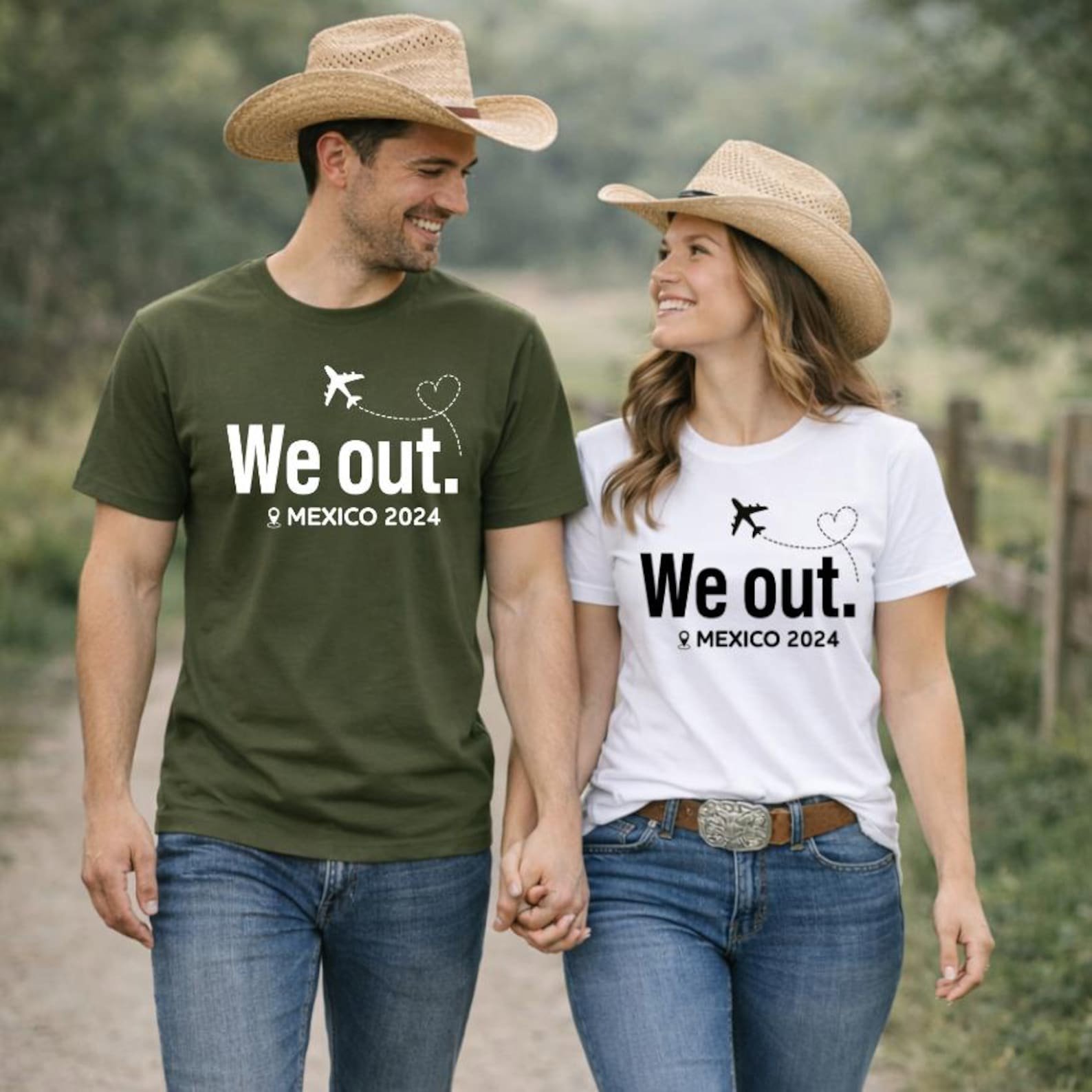 Custom Year and Destination "We Out" Matching Family Vacation Shirts, Personalized Girls Trip Tees, Couples Travel Outfit, Getaway Shirts 1