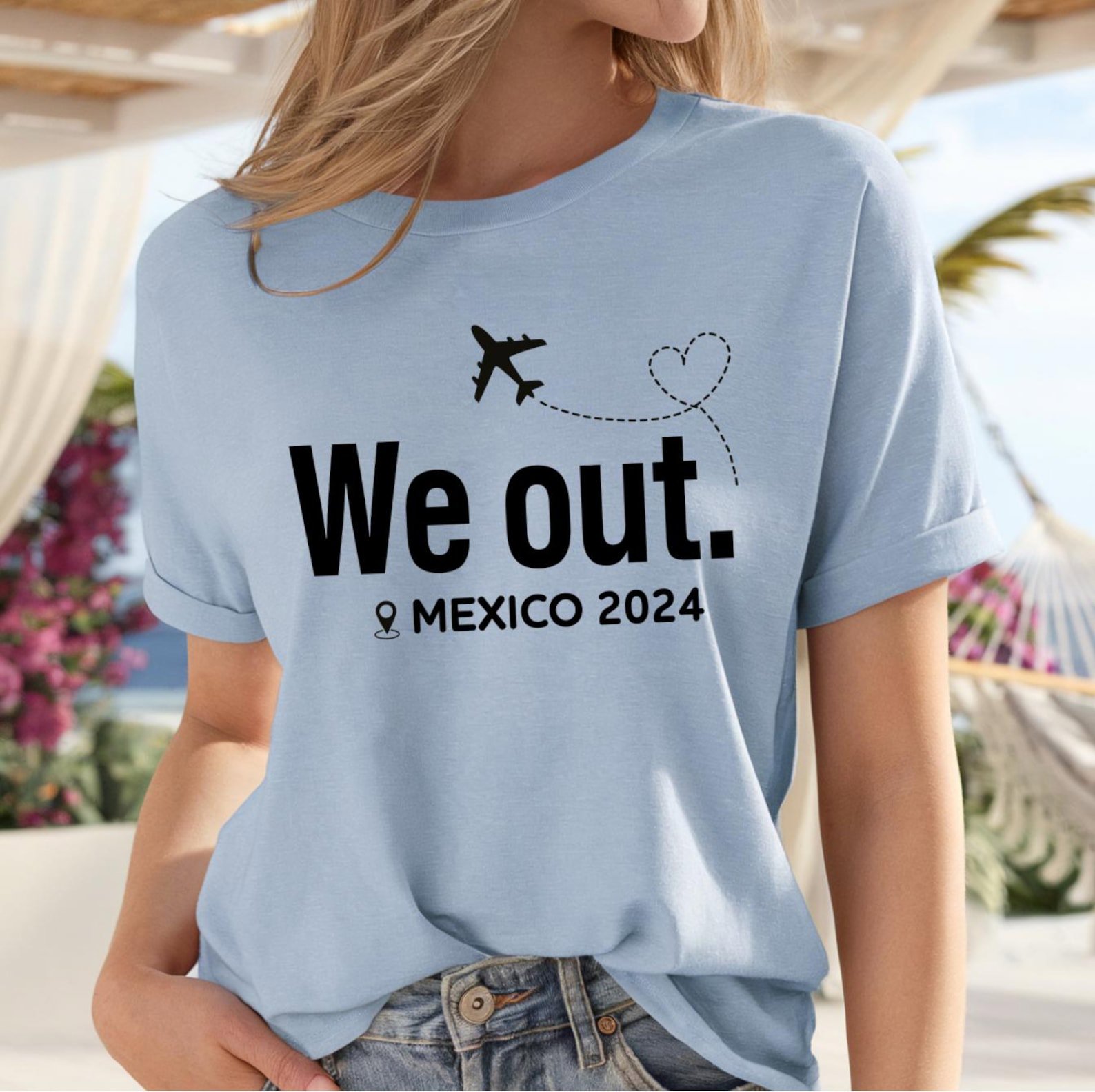 Custom Year and Destination "We Out" Matching Family Vacation Shirts, Personalized Girls Trip Tees, Couples Travel Outfit, Getaway Shirts 3