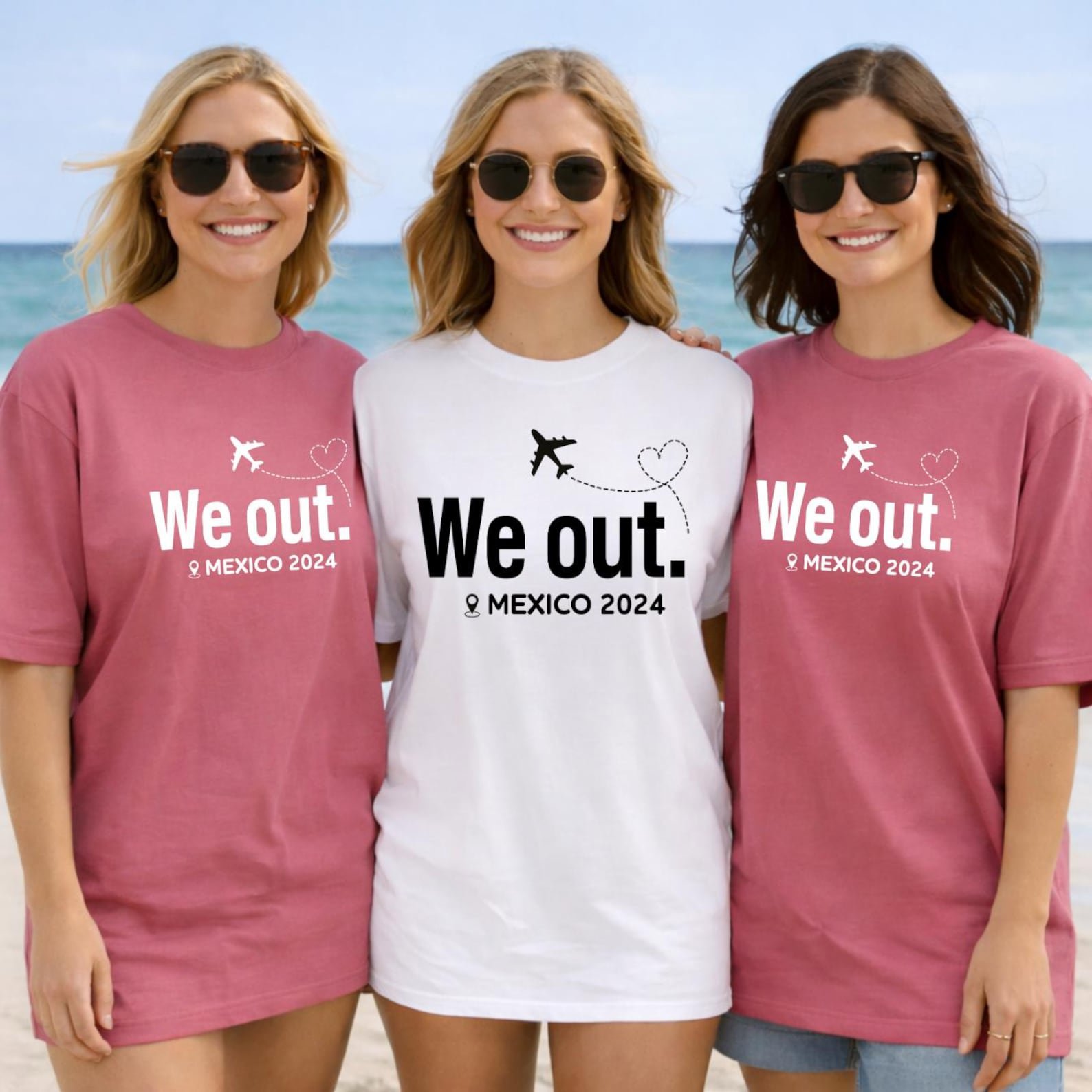 Custom Year and Destination "We Out" Matching Family Vacation Shirts, Personalized Girls Trip Tees, Couples Travel Outfit, Getaway Shirts 8