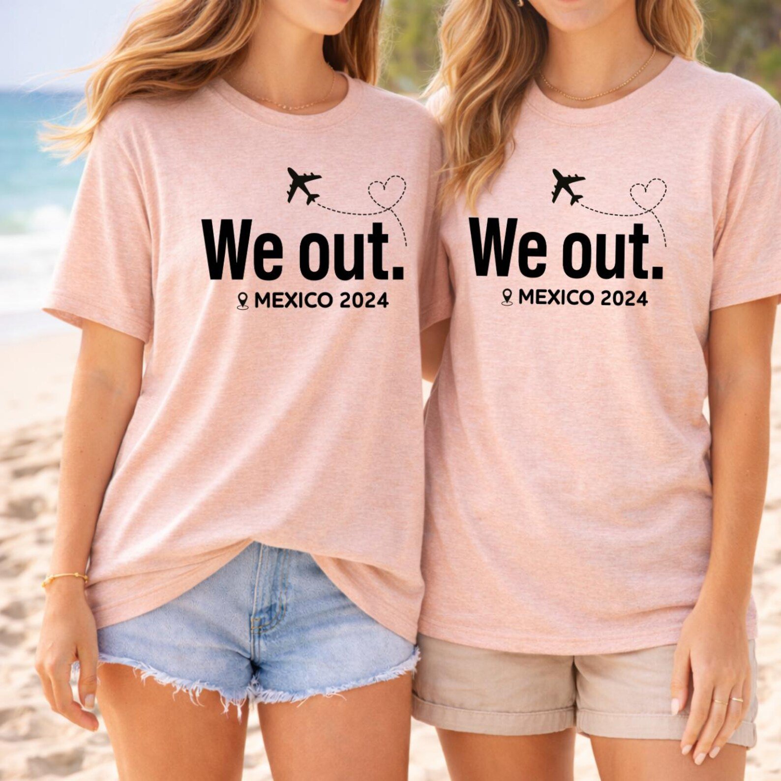 Custom Year and Destination "We Out" Matching Family Vacation Shirts, Personalized Girls Trip Tees, Couples Travel Outfit, Getaway Shirts 9