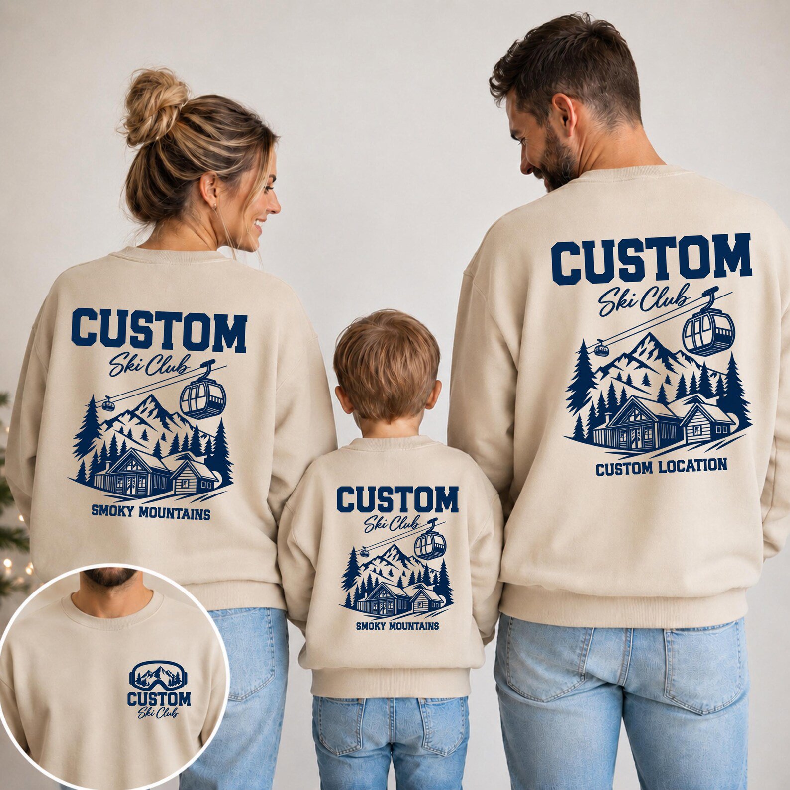 Custom Ski Club Sweatshirt, Matching Family Vacation Shirt, Mountain Cabin Graphic Tee 2