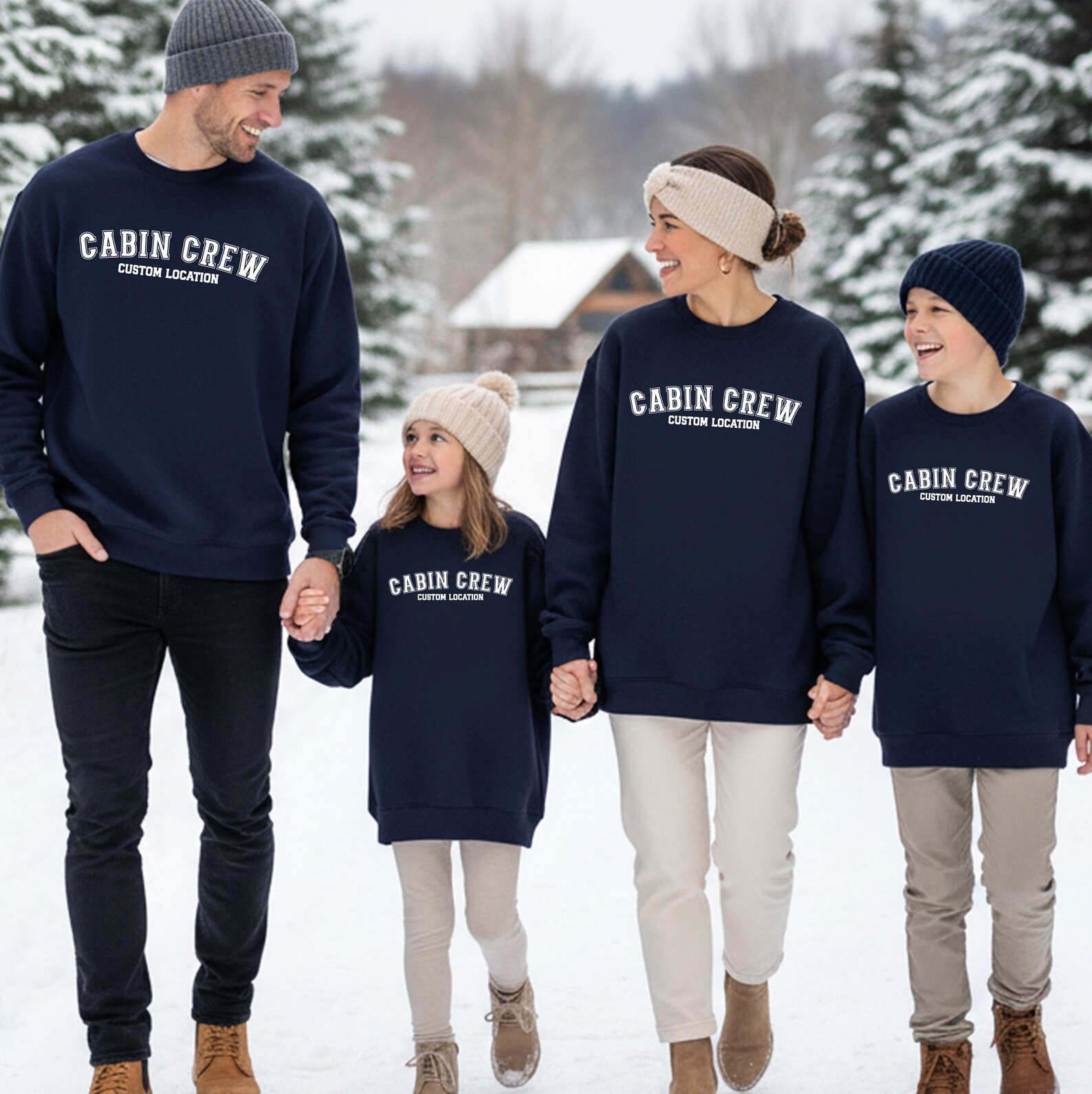 Cabin Crew Sweatshirt, Custom Vacation Destination Shirt, Matching Family Graphic Tee 2