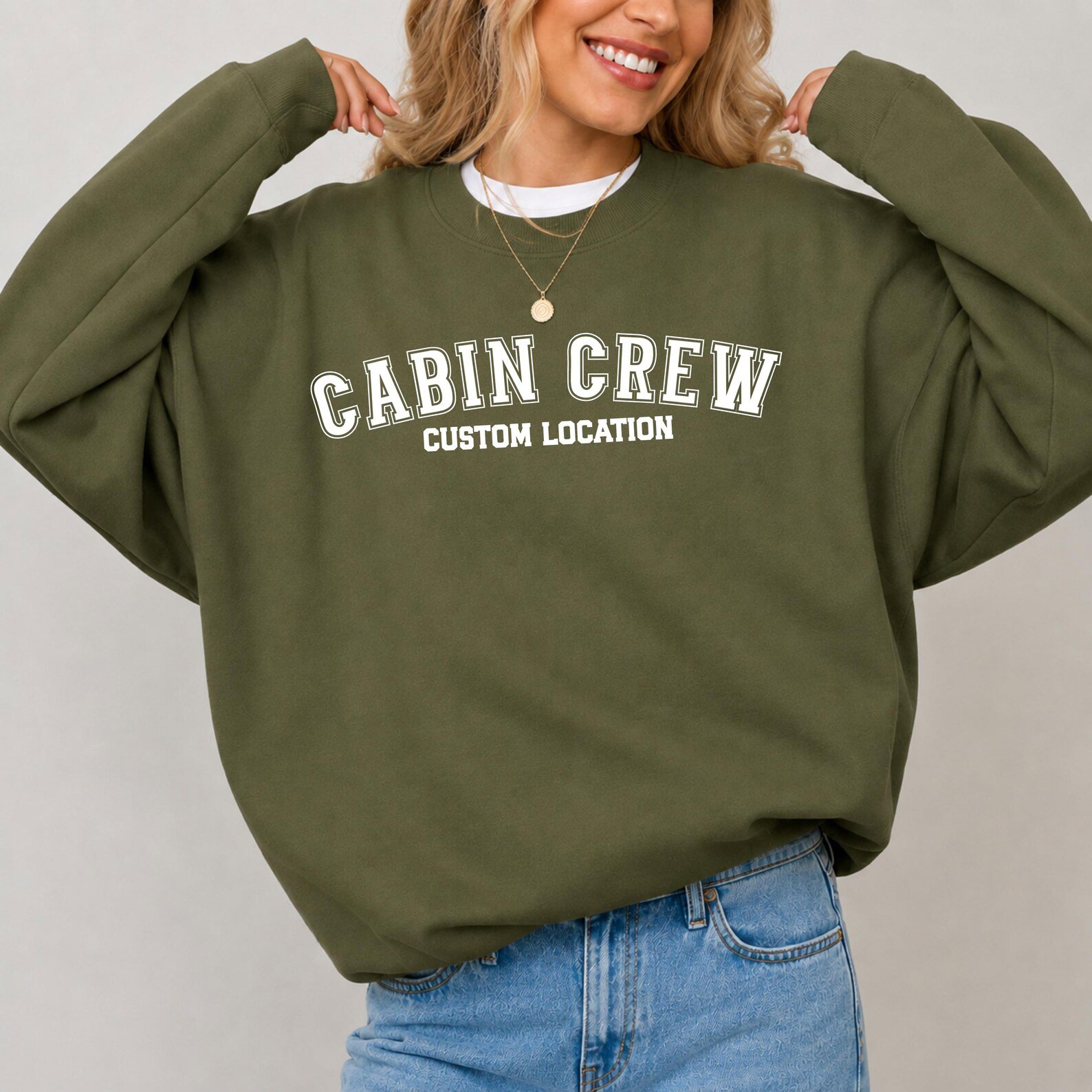 Cabin Crew Sweatshirt, Custom Vacation Destination Shirt, Matching Family Graphic Tee 3