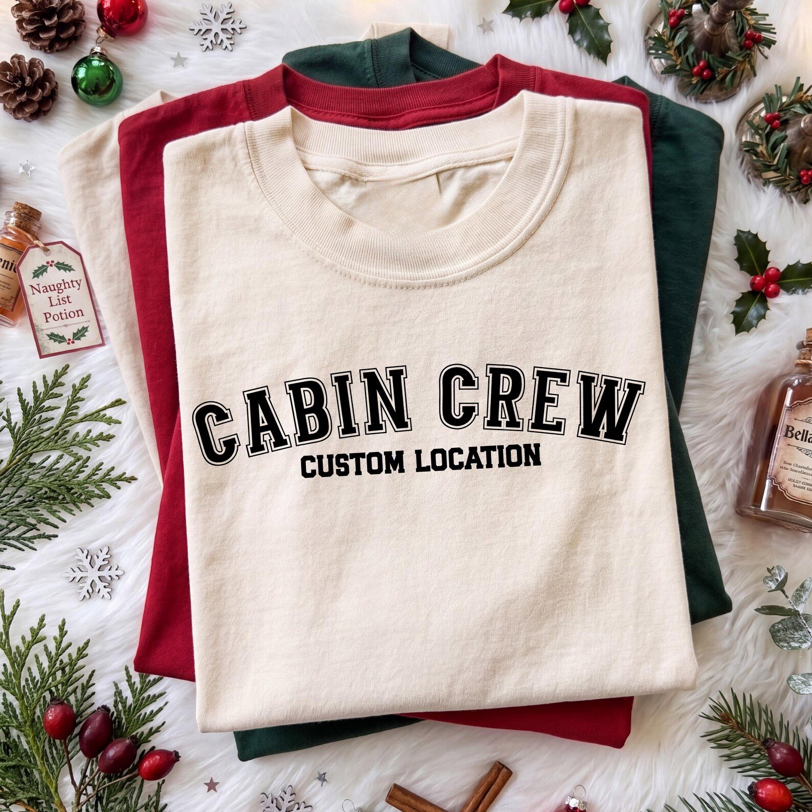 Cabin Crew Sweatshirt, Custom Vacation Destination Shirt, Matching Family Graphic Tee 1