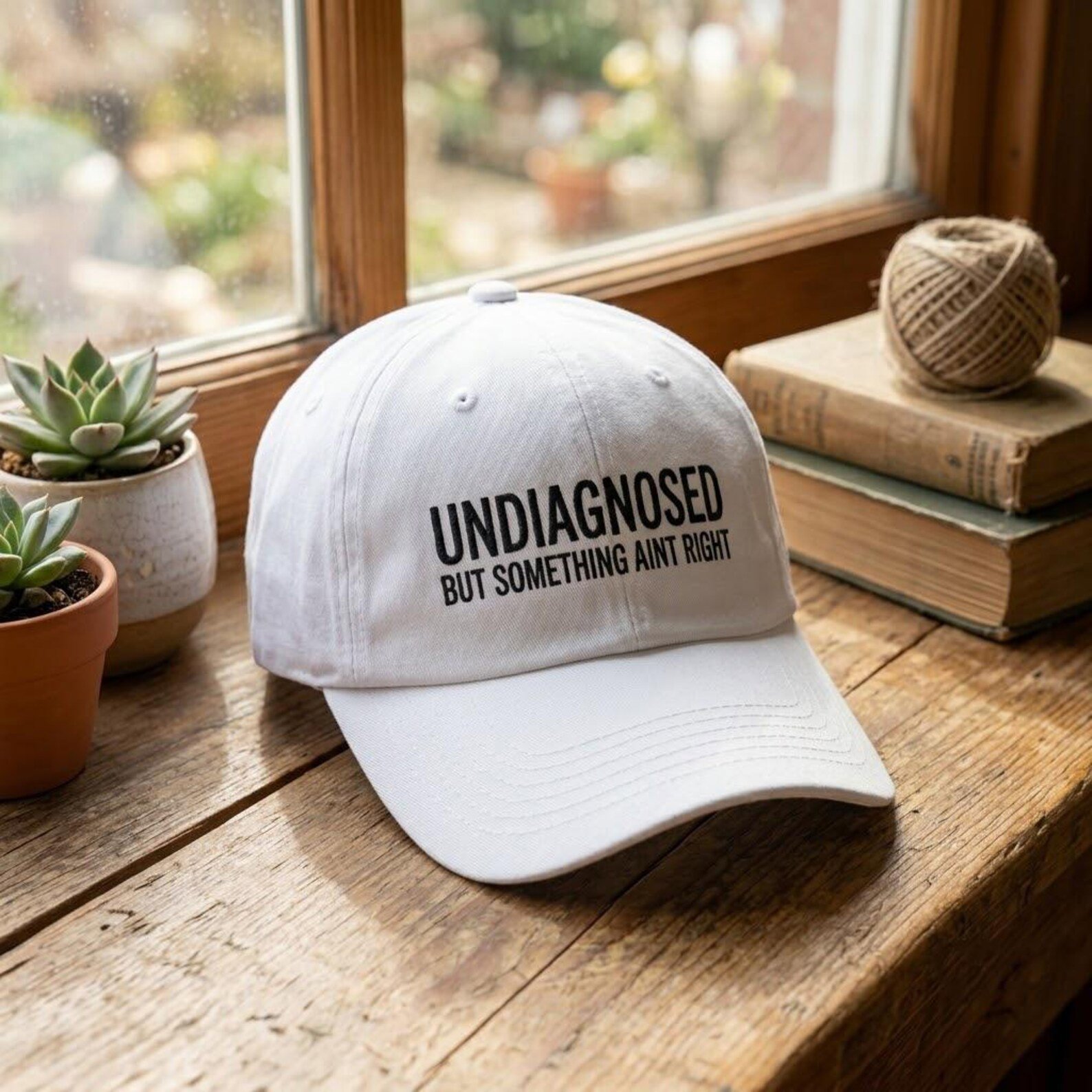 Funny Undiagnosed Embroidered Hat, Sarcastic Mental Health Dad Cap, Something Ain’t Right Quote Gift, Everyday Humor Accessory Gift 3