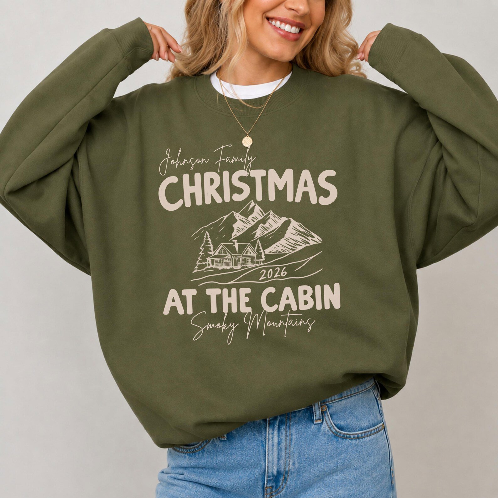 Christmas At The Cabin Shirt, Custom Family Vacation Tee, Matching Holiday Graphic Sweatshirt 5