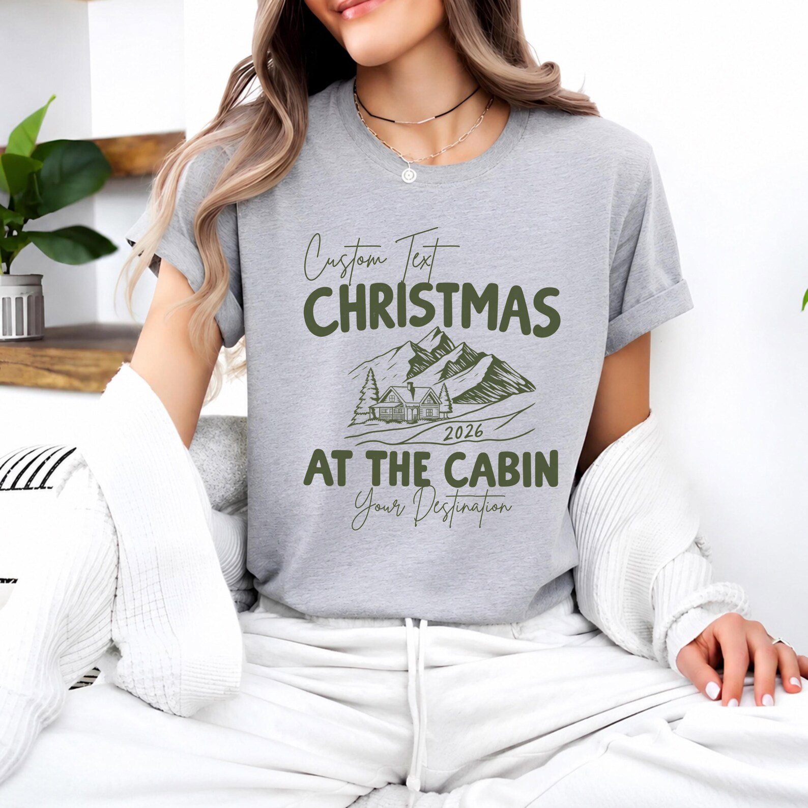 Christmas At The Cabin Shirt, Custom Family Vacation Tee, Matching Holiday Graphic Sweatshirt 7