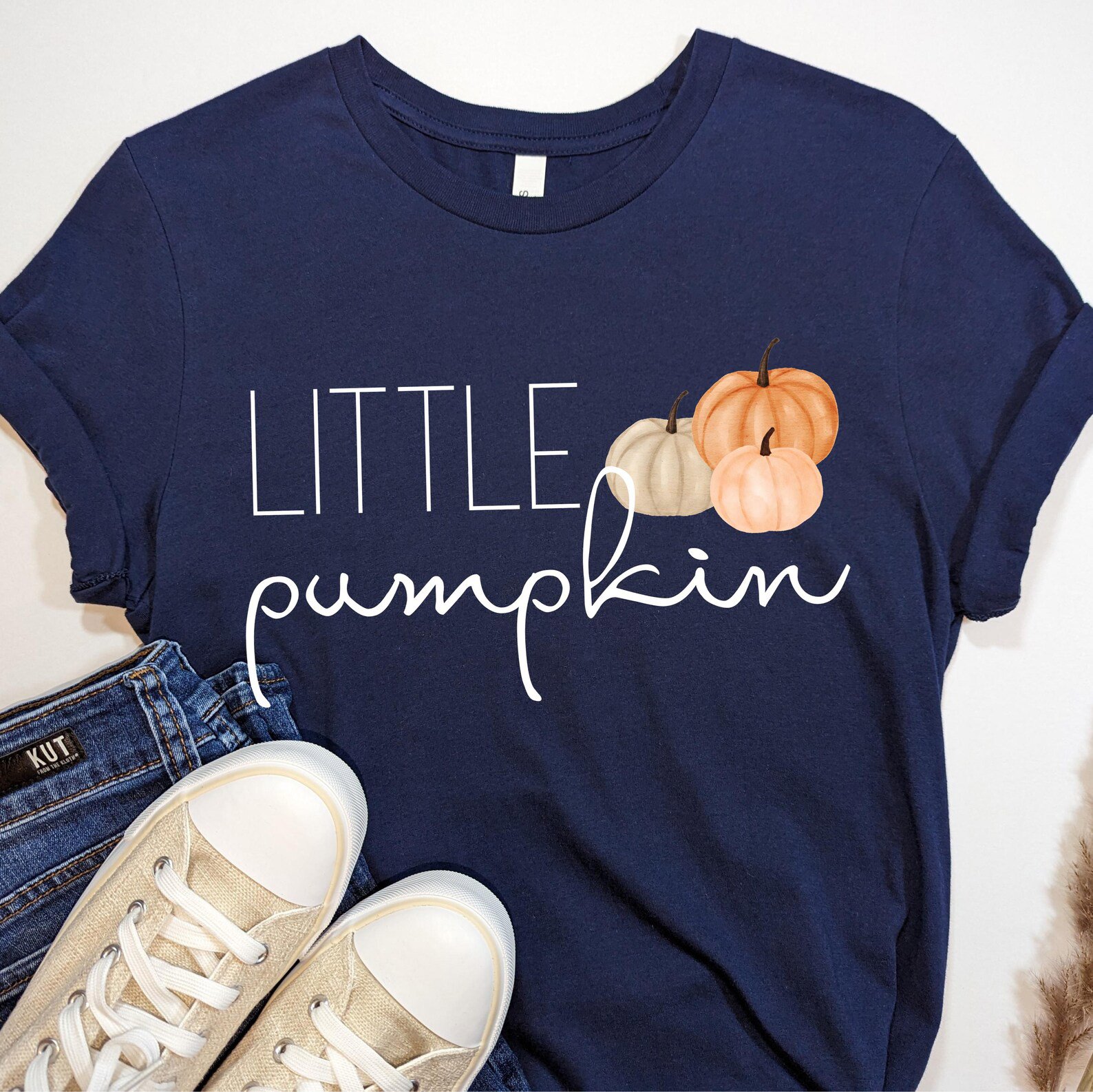 Custom Family Pumpkin Matching Shirt Set , Watercolor Art Thanksgiving Outfit For Mama Little Sibling Daddy 4