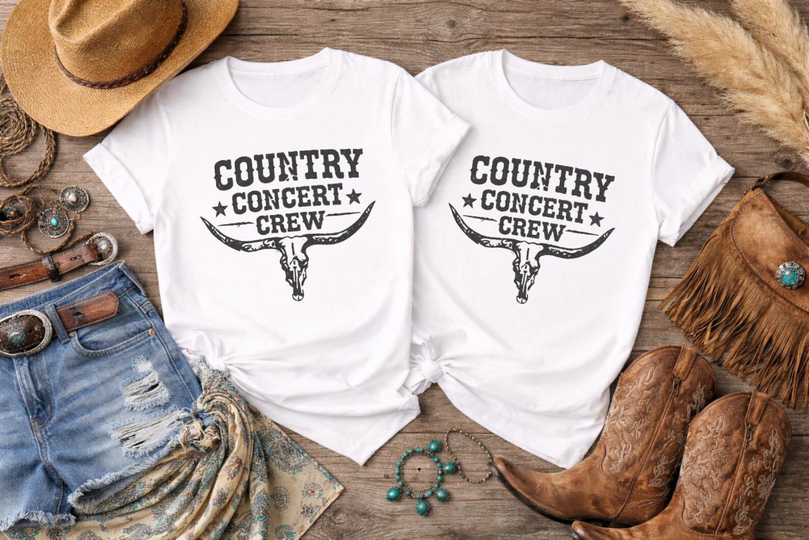 Country Concert Crew Shirt, Country Concert Outfit, Long Horn Tee, Music Festival TShirt, Bachelorette Concert, Nashville Trip Tee 2