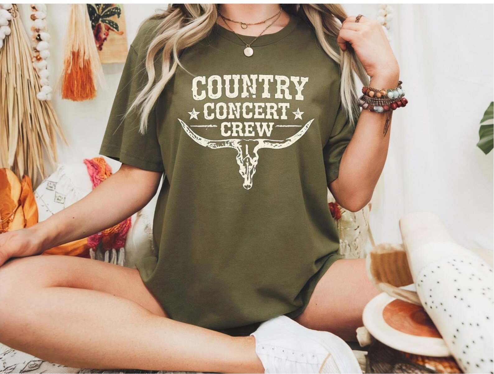 Country Concert Crew Shirt, Country Concert Outfit, Long Horn Tee, Music Festival TShirt, Bachelorette Concert, Nashville Trip Tee 4