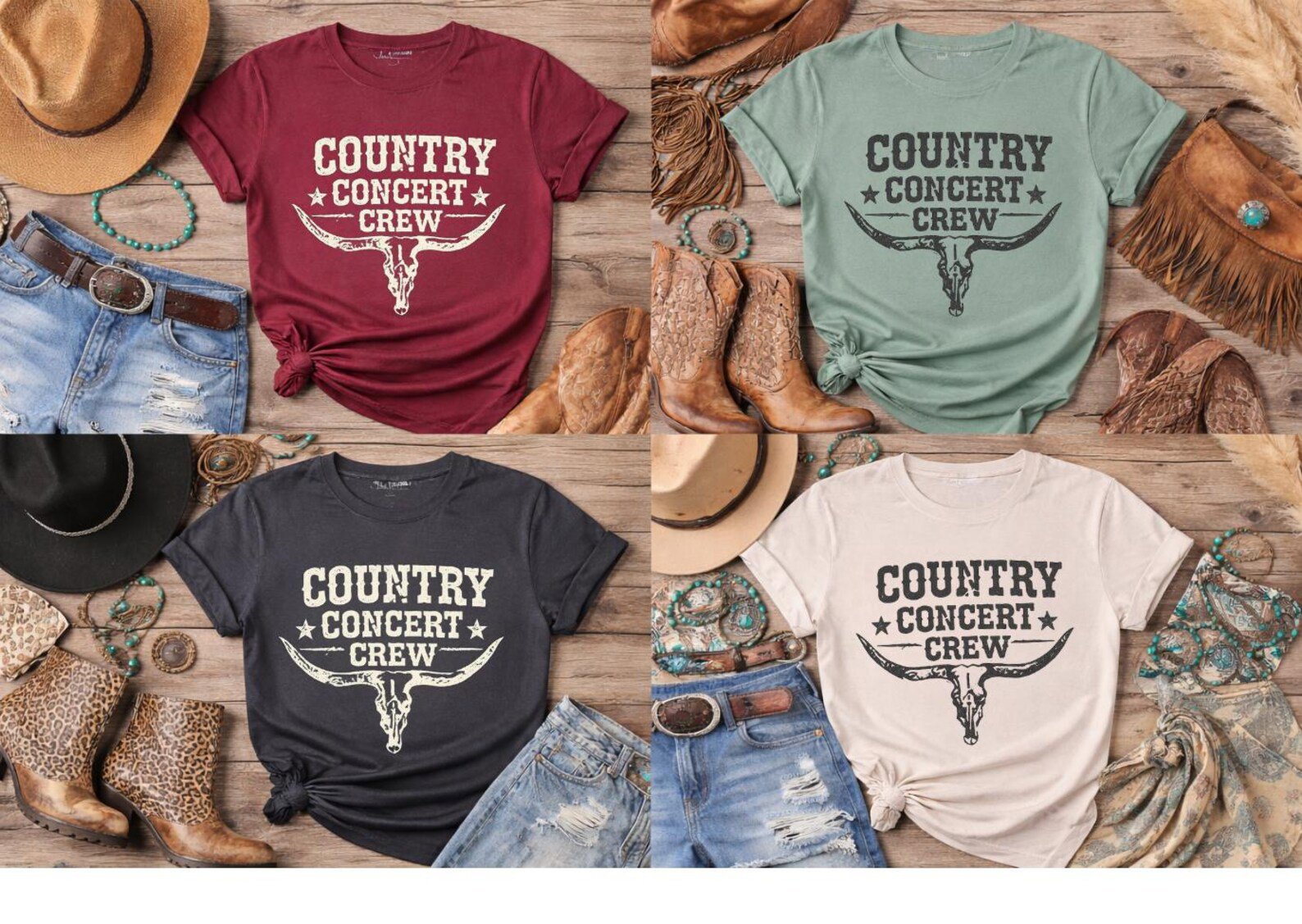 Country Concert Crew Shirt, Country Concert Outfit, Long Horn Tee, Music Festival TShirt, Bachelorette Concert, Nashville Trip Tee 5