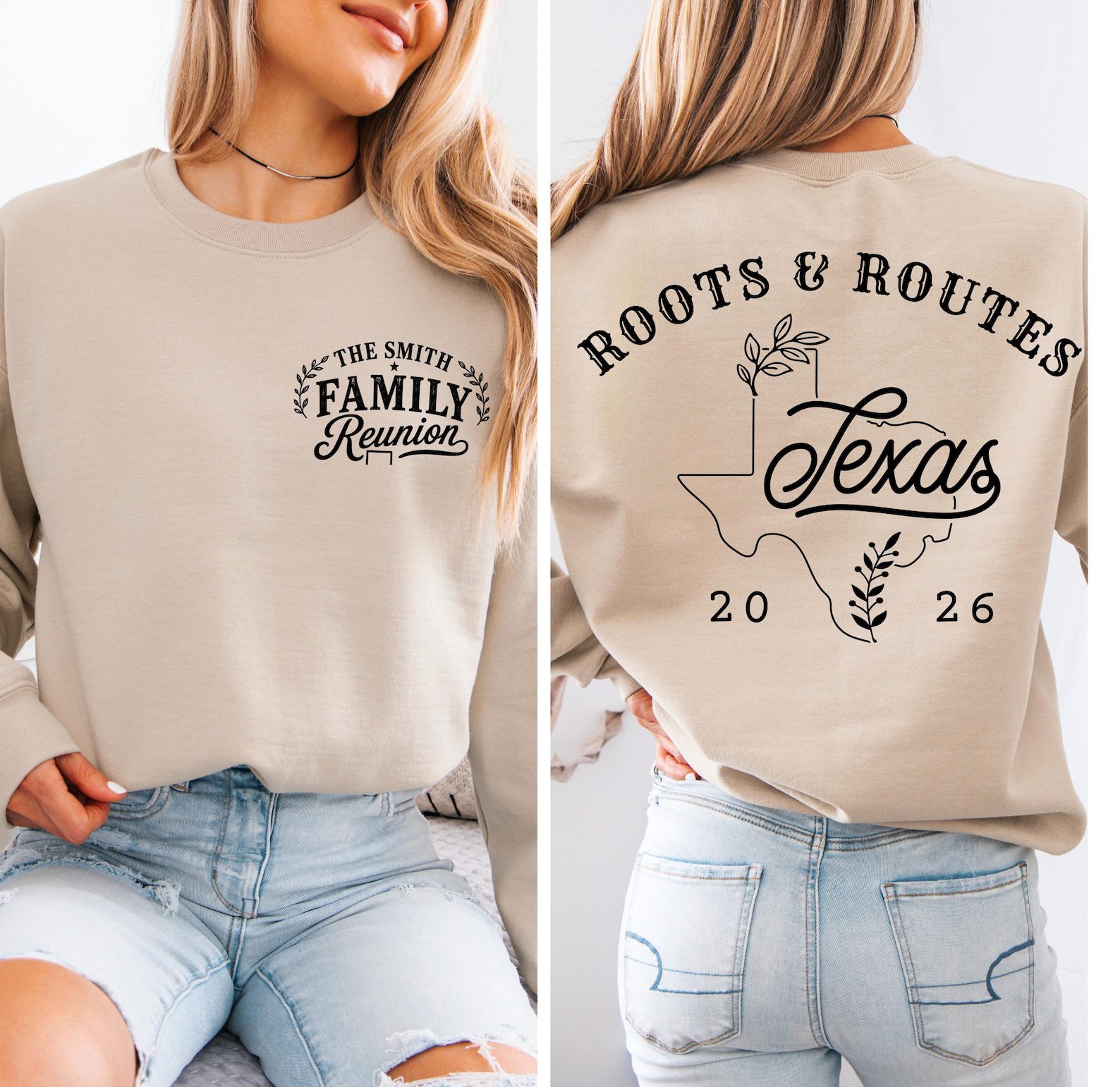 Custom Family Reunion Shirt and Personalized Family Event Outfit with Roots and Routes State Designs 2