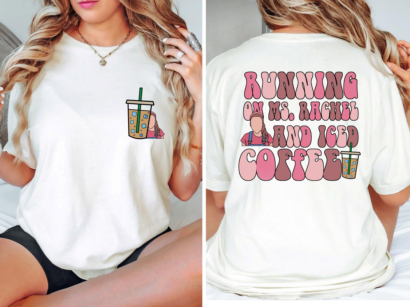 Running On Ms Rachel And Iced Coffee Sweatshirt, Miss Rachel T-Shirt, Coffee Mom Shirt, Ms Rachel Mom Gift For Mother's Day, Ms Rachel Tee 2