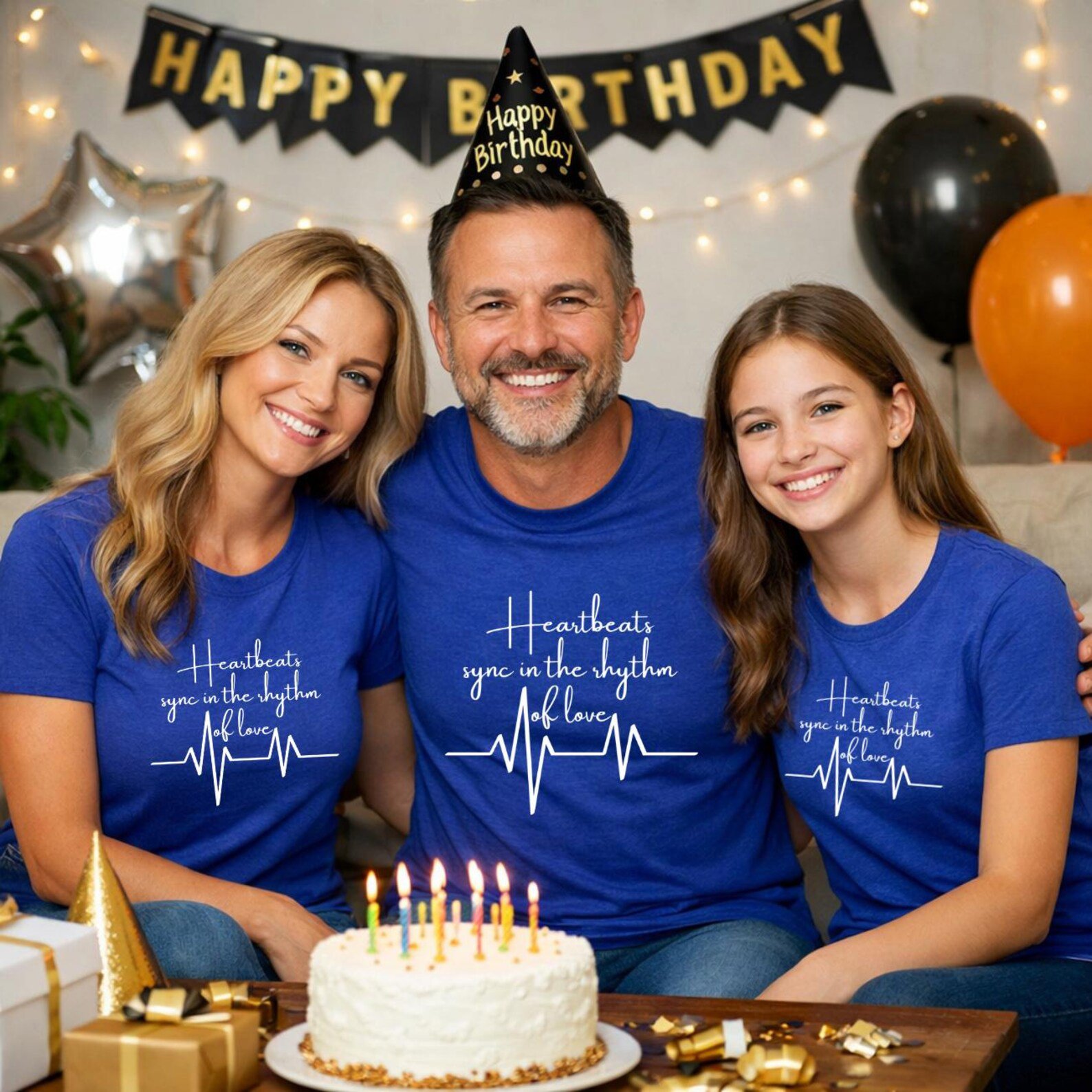 Heartbeats Sync In The Rhythm Of Love, Matching Family Heartbeat Shirts, Sister & Best Friend Tees, Family Photo Outfit Gift 2
