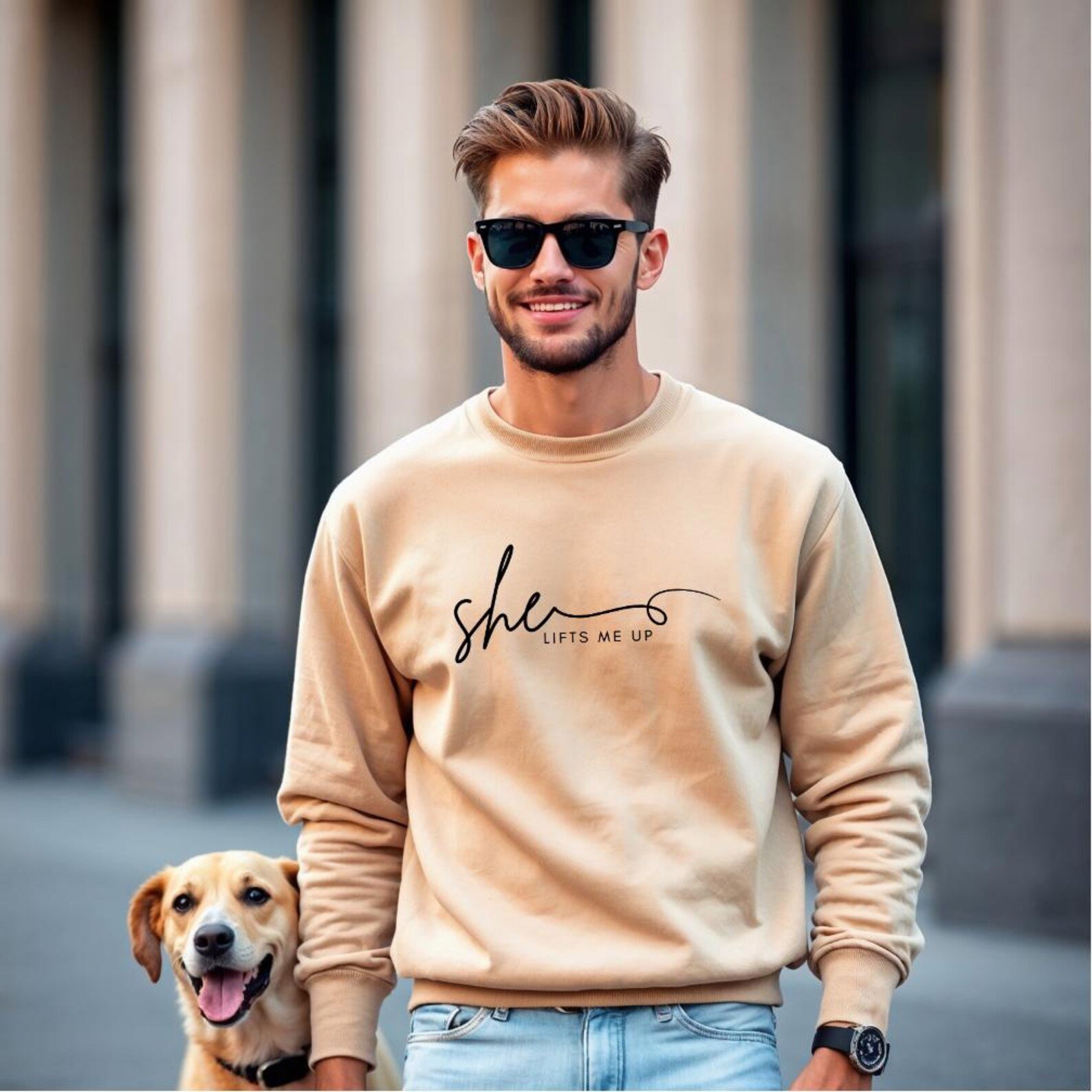 She Lifts Me Up, He Keeps Me Strong Shirt, Couple Sweatshirts, He She Couple Shirts, Couple Gift, Valentine Anniversary Sweatshirt Set 9