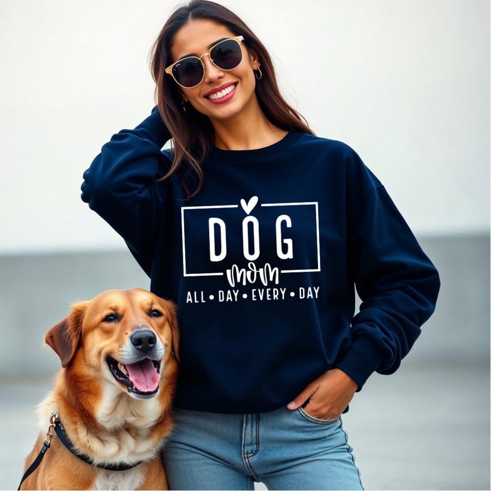 Dog Mom Sweatshirt, Dog Lover Gift, Pet Mom Pullover, All Day Every Day Crewneck, Cute Dog Mom Shirt, Mother's Day Birthday Christmas Gift 7