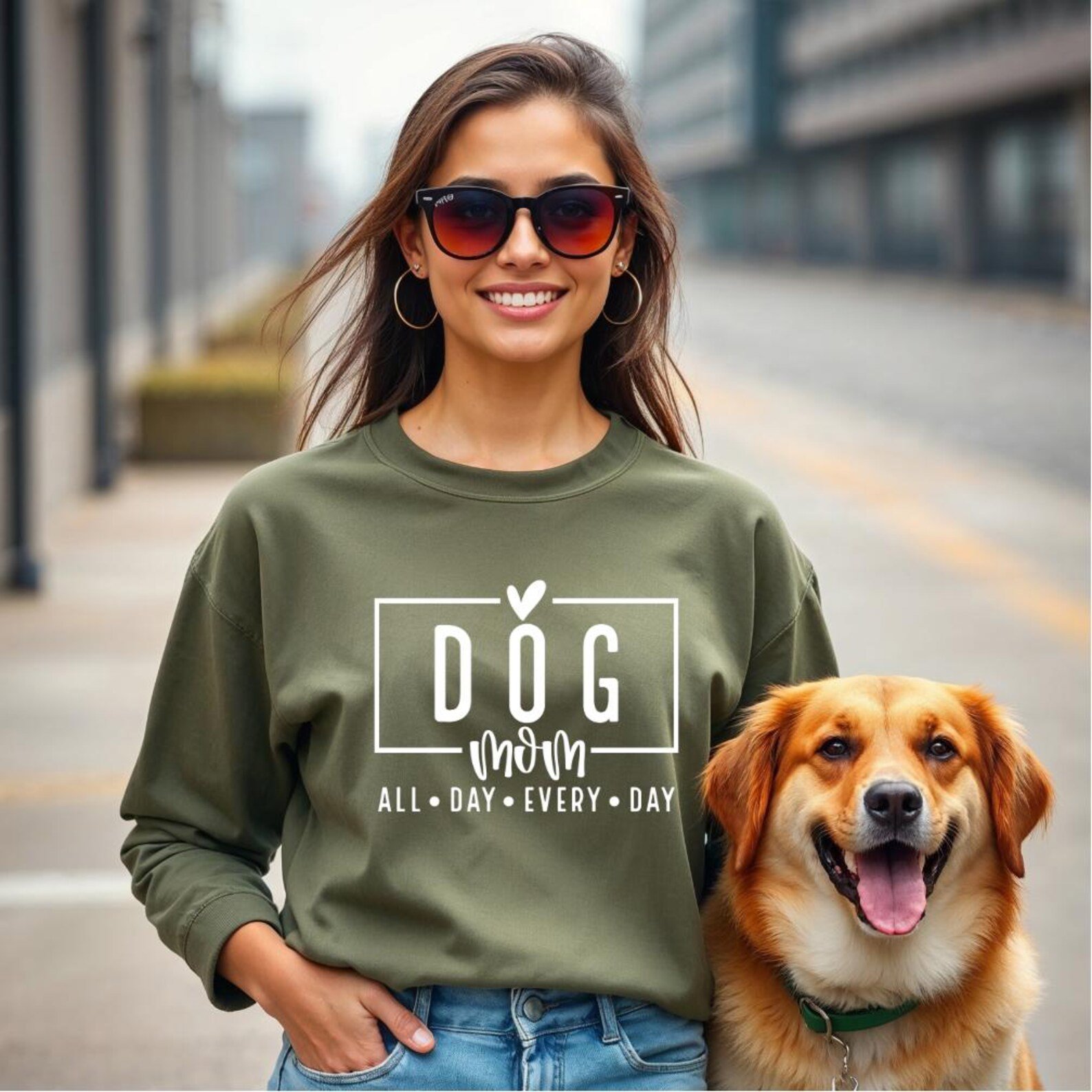 Dog Mom Sweatshirt, Dog Lover Gift, Pet Mom Pullover, All Day Every Day Crewneck, Cute Dog Mom Shirt, Mother's Day Birthday Christmas Gift 9