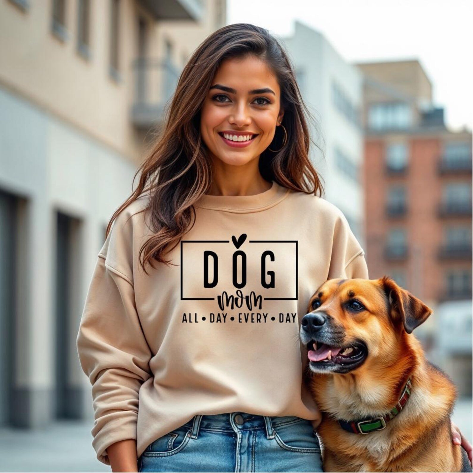 Dog Mom Sweatshirt, Dog Lover Gift, Pet Mom Pullover, All Day Every Day Crewneck, Cute Dog Mom Shirt, Mother's Day Birthday Christmas Gift 10