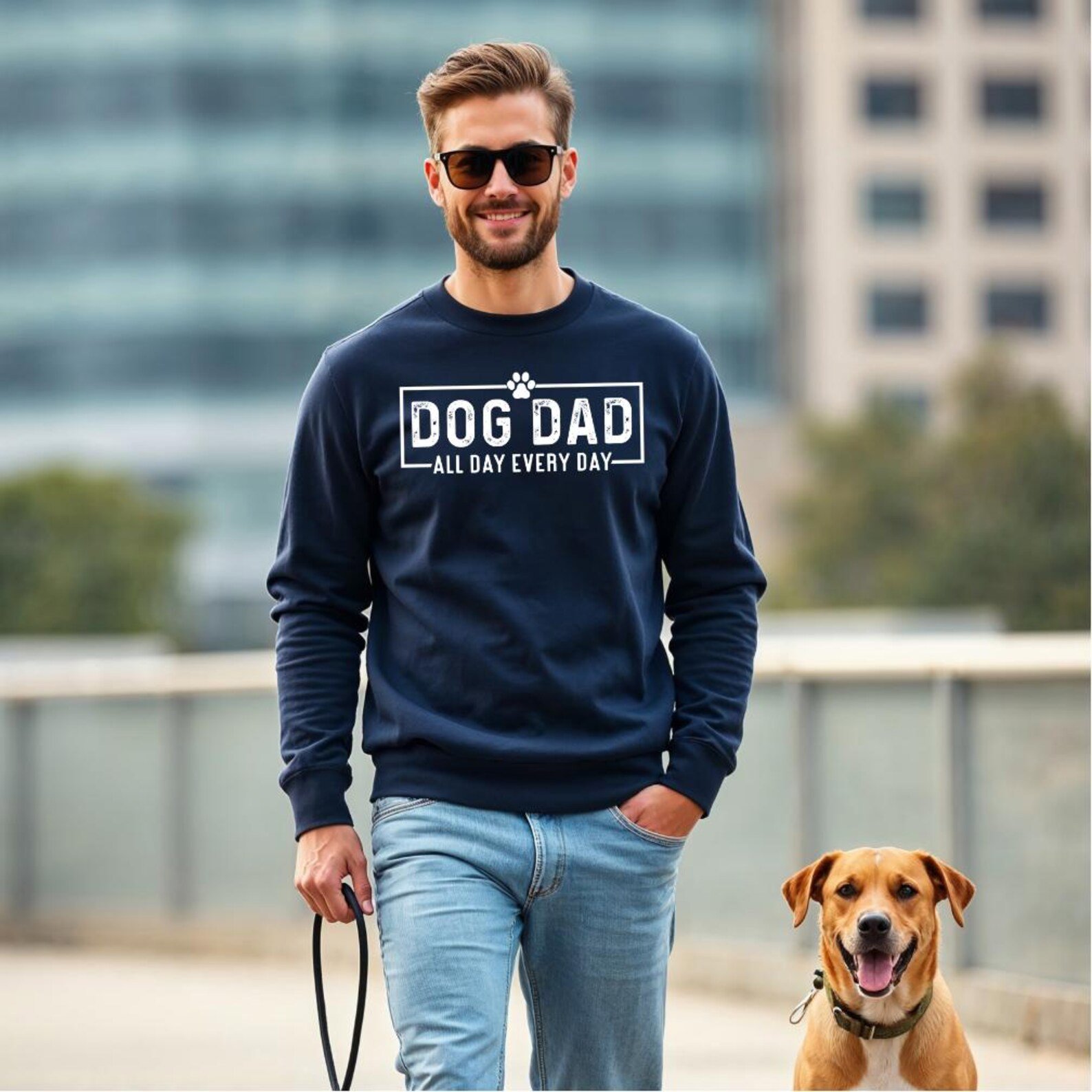 Dog Dad Sweatshirt, Dog Dad Gift, Fathers Day Dog Dad Shirt, Pet Dad Crewneck, Dog Lover Gift for Men, Puppy Dad 1