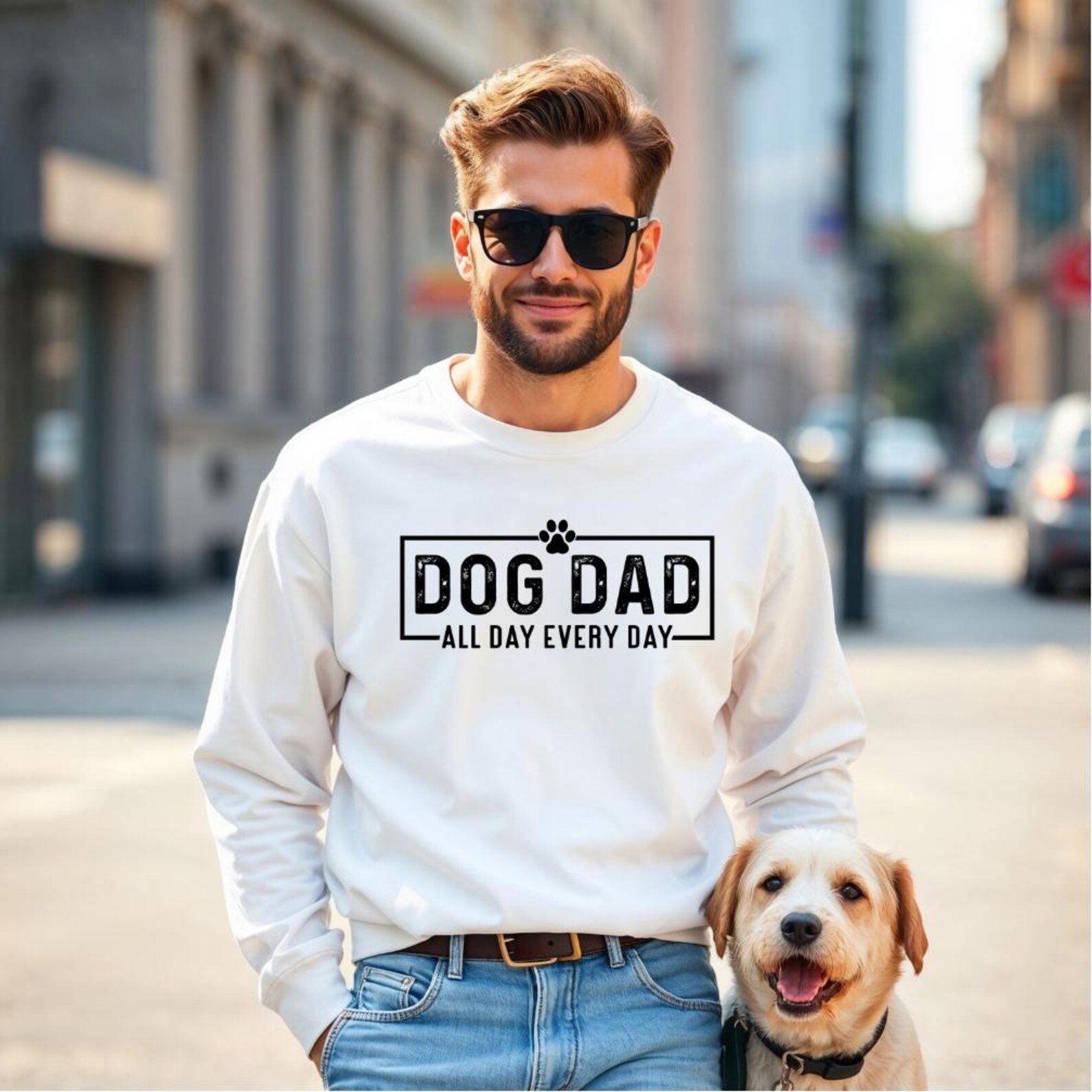 Dog Dad Sweatshirt, Dog Dad Gift, Fathers Day Dog Dad Shirt, Pet Dad Crewneck, Dog Lover Gift for Men, Puppy Dad 2