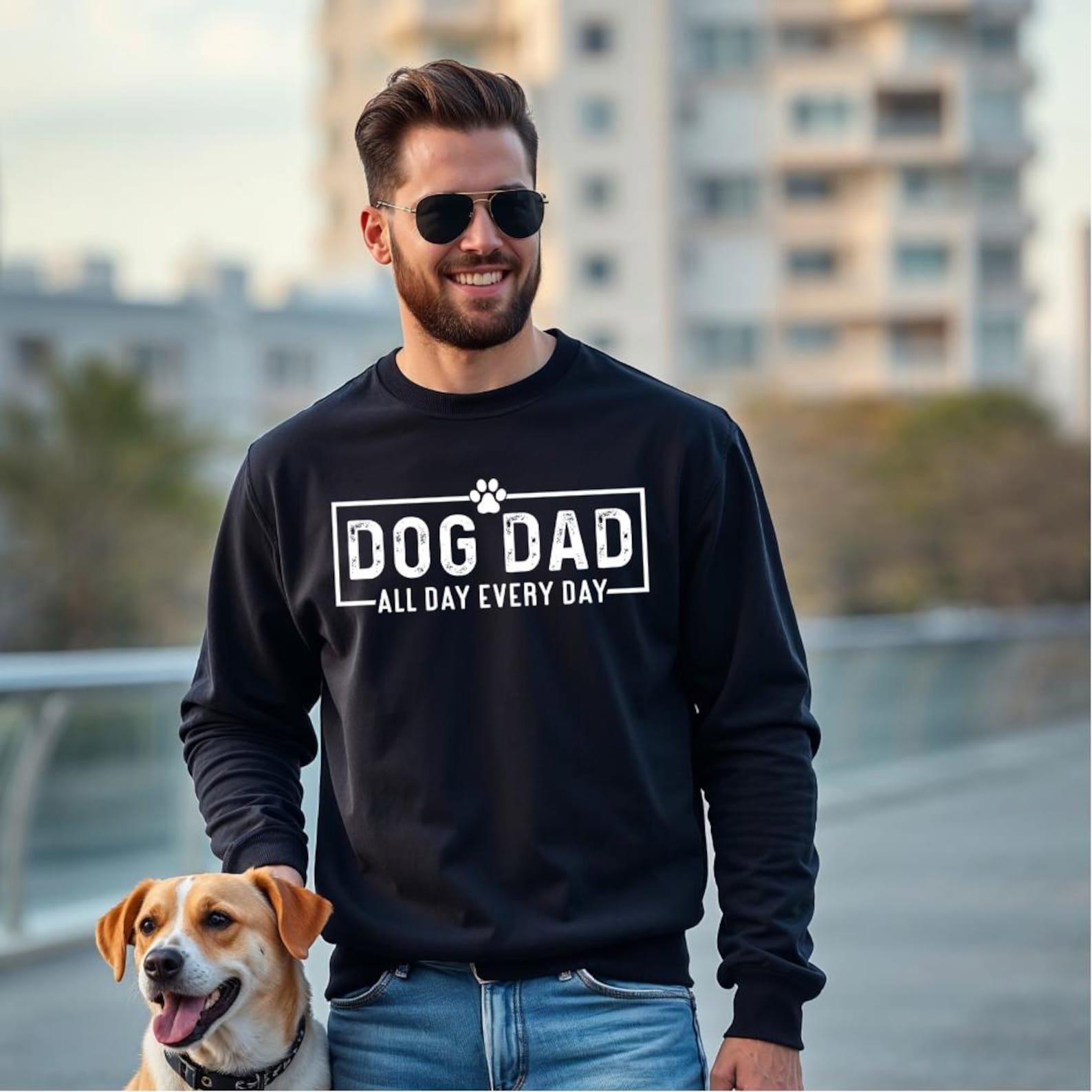 Dog Dad Sweatshirt, Dog Dad Gift, Fathers Day Dog Dad Shirt, Pet Dad Crewneck, Dog Lover Gift for Men, Puppy Dad 4