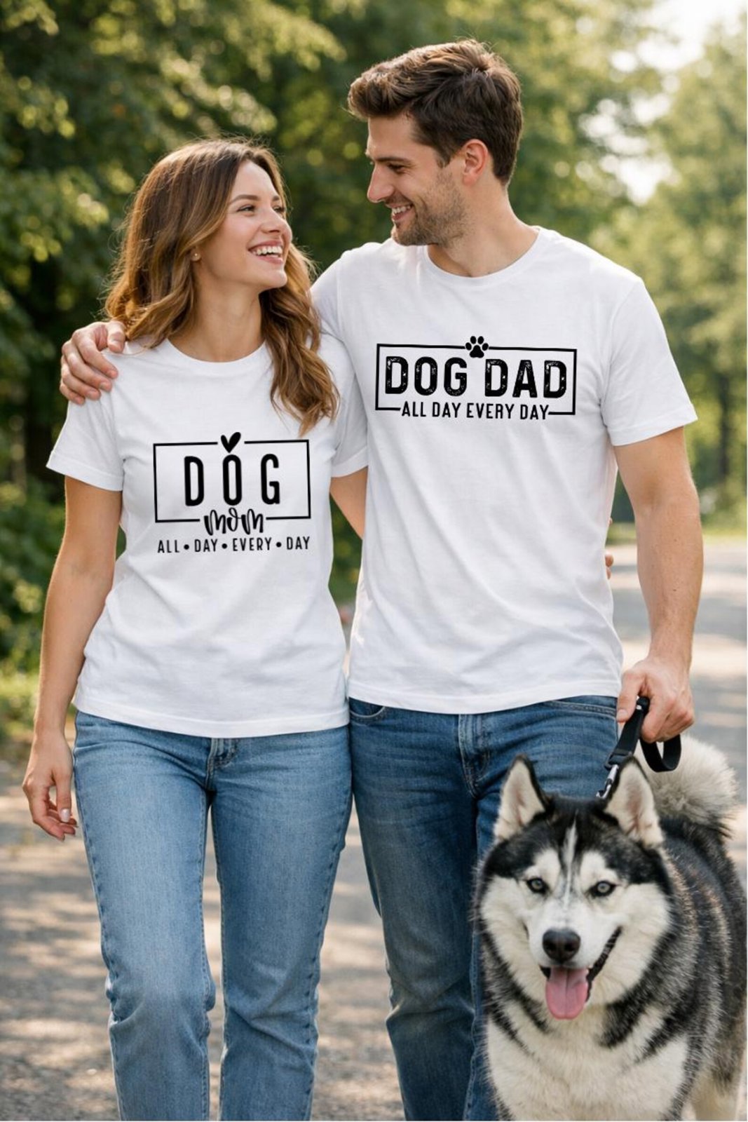 Matching Dog Mom Dog Dad Shirts, Couples Pet Parent Tee Set, Dog Lover Gifts for Couples, Mothers Day Fathers Day, Anniversary Christmas 2