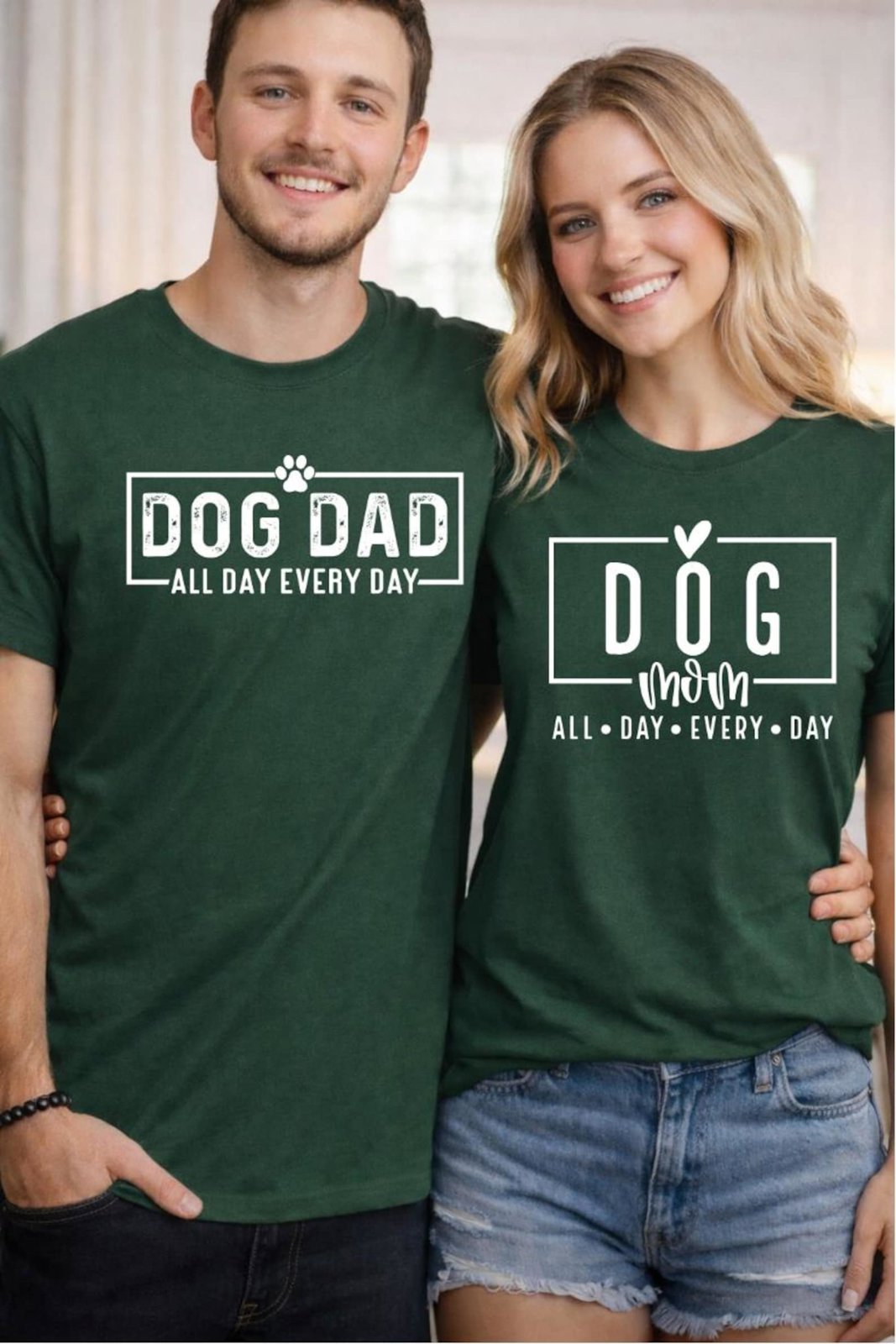 Matching Dog Mom Dog Dad Shirts, Couples Pet Parent Tee Set, Dog Lover Gifts for Couples, Mothers Day Fathers Day, Anniversary Christmas 4