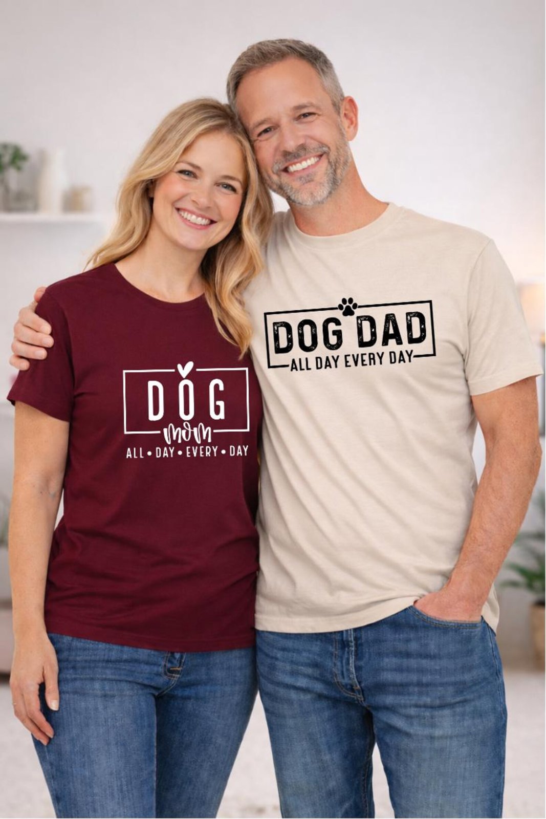 Matching Dog Mom Dog Dad Shirts, Couples Pet Parent Tee Set, Dog Lover Gifts for Couples, Mothers Day Fathers Day, Anniversary Christmas 7