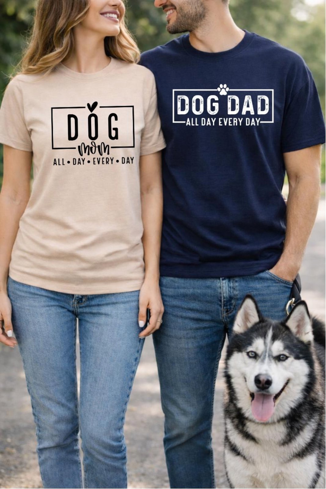 Matching Dog Mom Dog Dad Shirts, Couples Pet Parent Tee Set, Dog Lover Gifts for Couples, Mothers Day Fathers Day, Anniversary Christmas 8