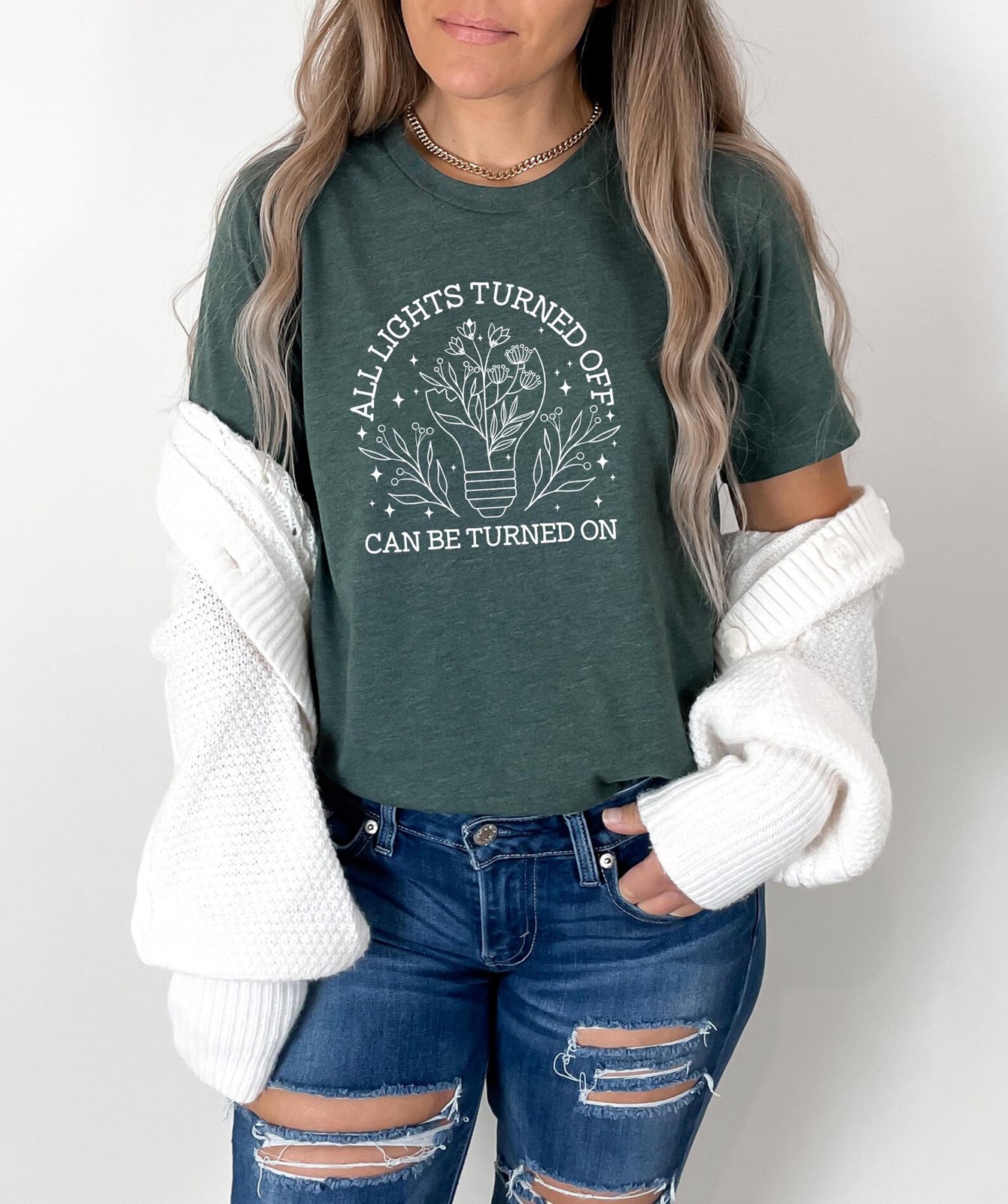 All Lights Turned Off Can Be Turned On Shirt, Wildflowers Shirt, You Matter Shirt, Mental Health Matters Shirt, Gift for Her, Positive Shirt 7