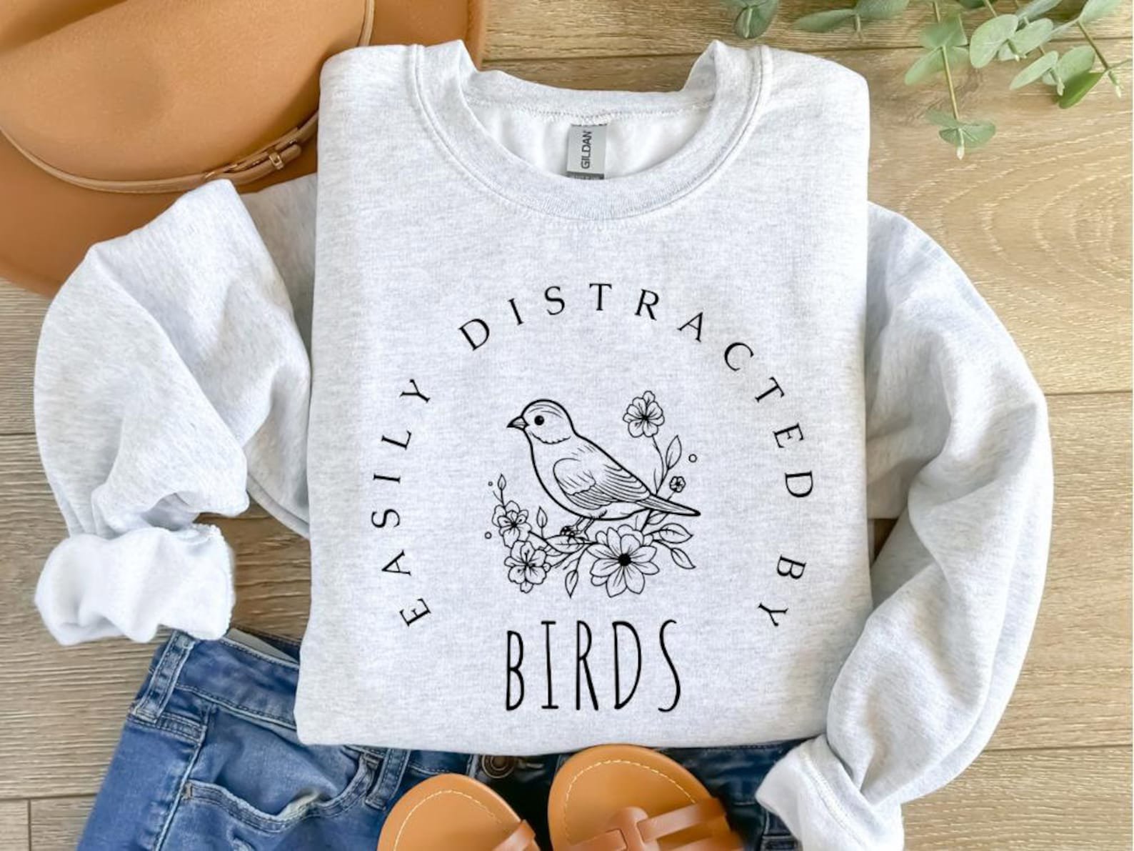 Easily Distracted By Birds Shirt: Retro Bird Watcher Gift 1