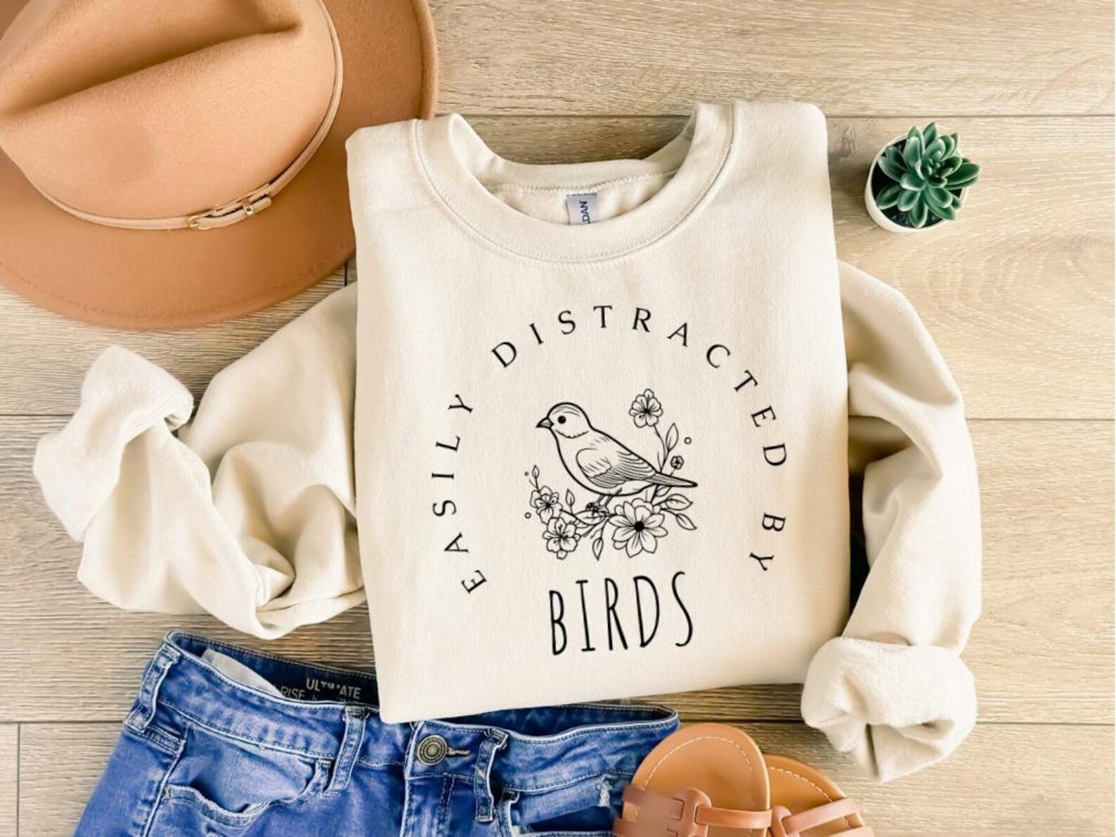 Easily Distracted By Birds Shirt: Retro Bird Watcher Gift 2