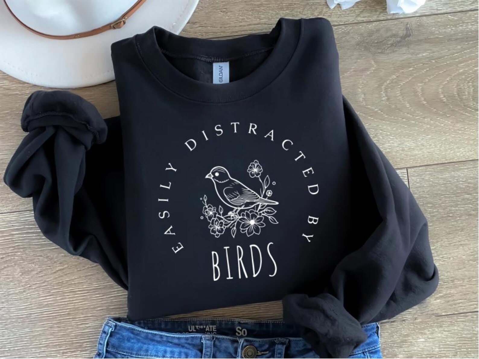 Easily Distracted By Birds Shirt: Retro Bird Watcher Gift 4