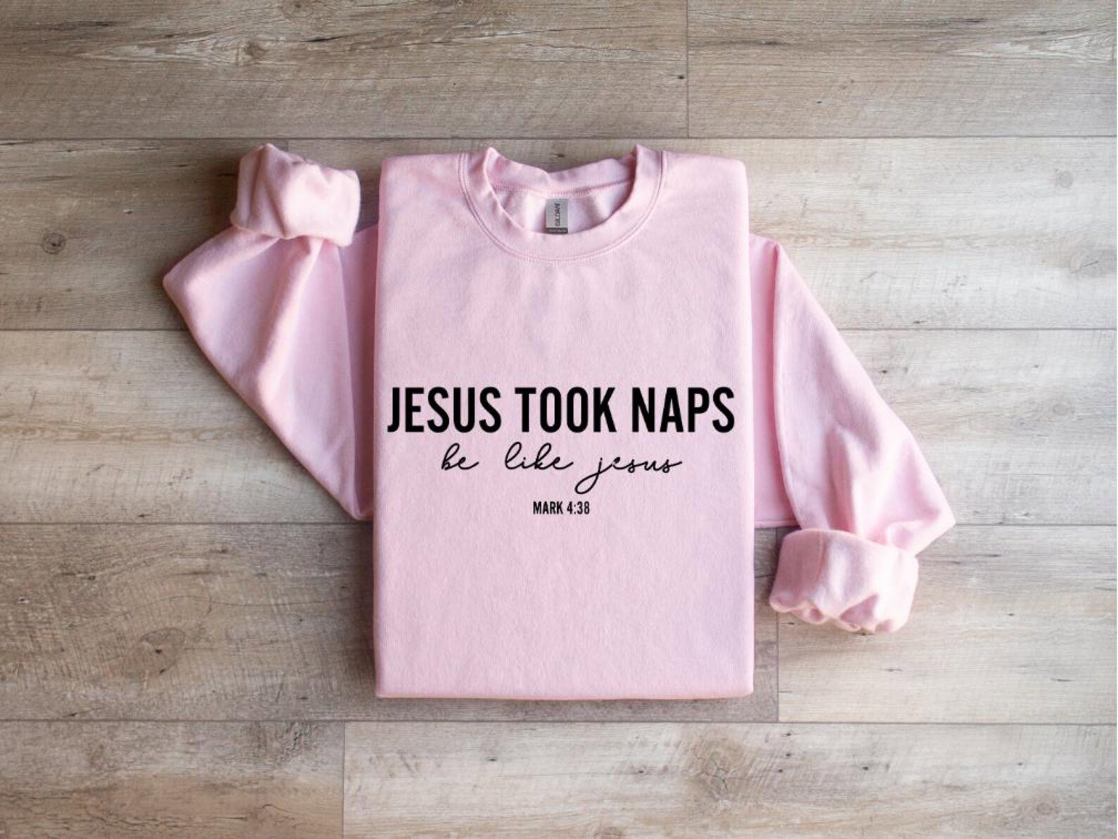 Funny Jesus Took Naps Shirt, Be Like Jesus SweatShirt, Mark 4:38 Christian Sweatshirt, Faith Crewneck, Christian Humor Gift 6