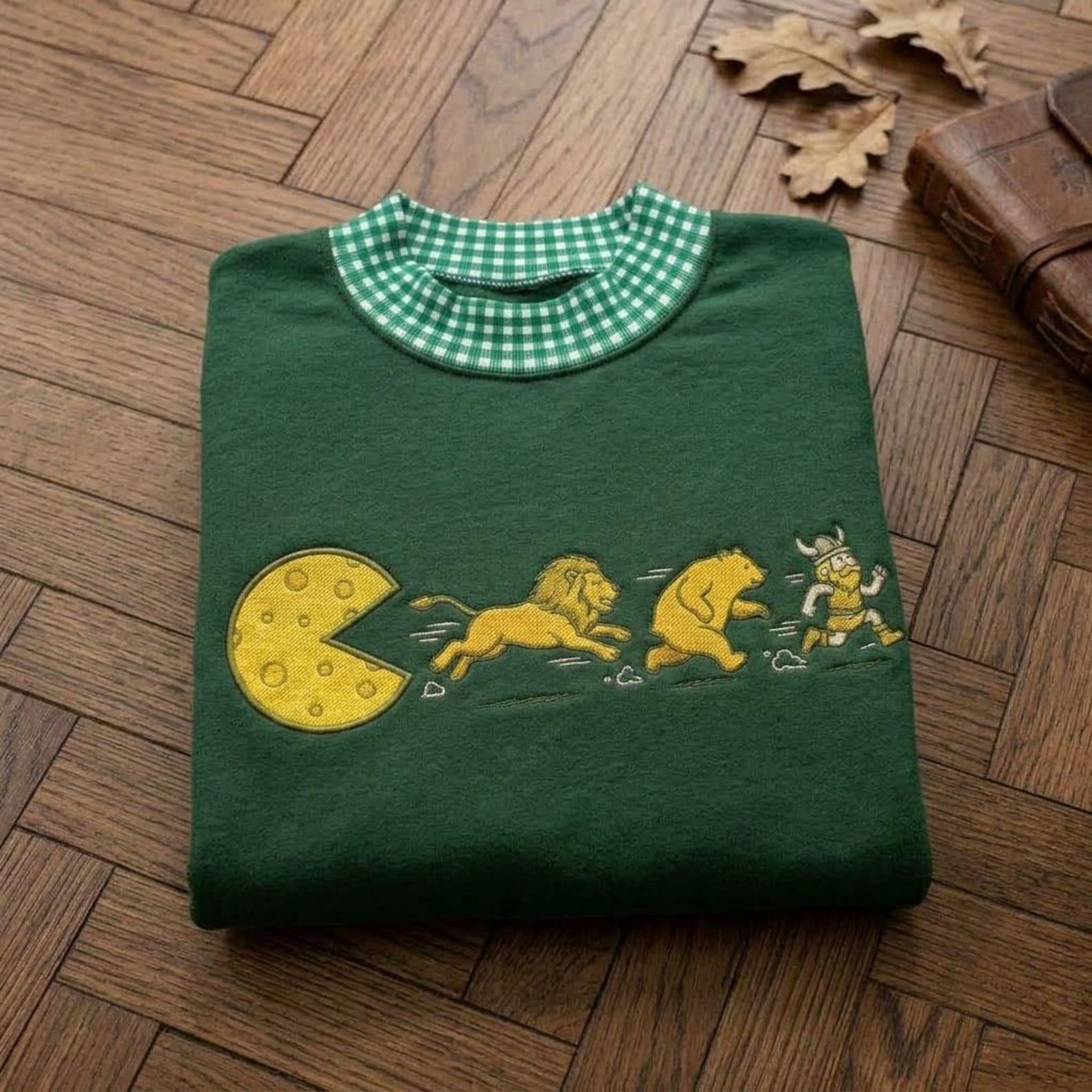 Green Bay Football Mock Neck Sweatshirt, Funny Game Day Crewneck, Cheesehead Football Fan Gift, Wisconsin Football Shirt 1