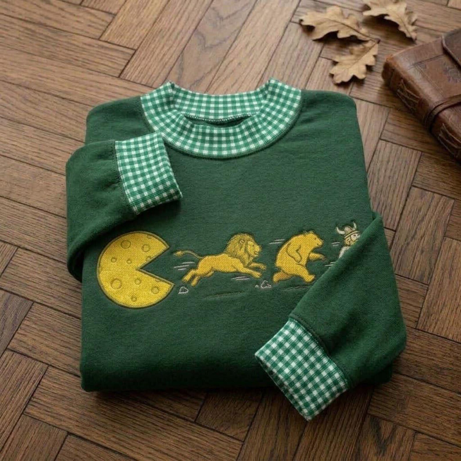 Green Bay Football Mock Neck Sweatshirt, Funny Game Day Crewneck, Cheesehead Football Fan Gift, Wisconsin Football Shirt 4