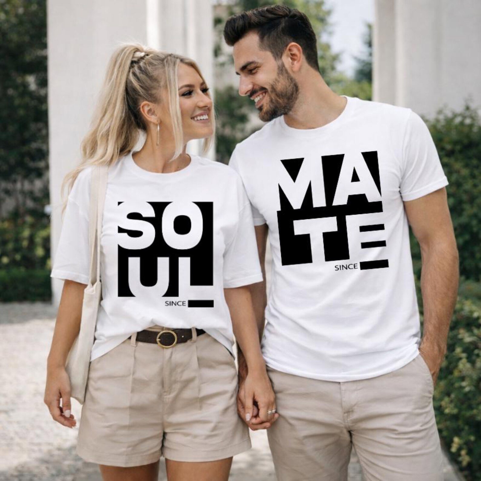 Soulmate Since Shirts for Couples, Matching Couple Shirts, , Custom Year T Shirt Set, Mtching Anniversary Outfit, Valentine Couples Tee 2